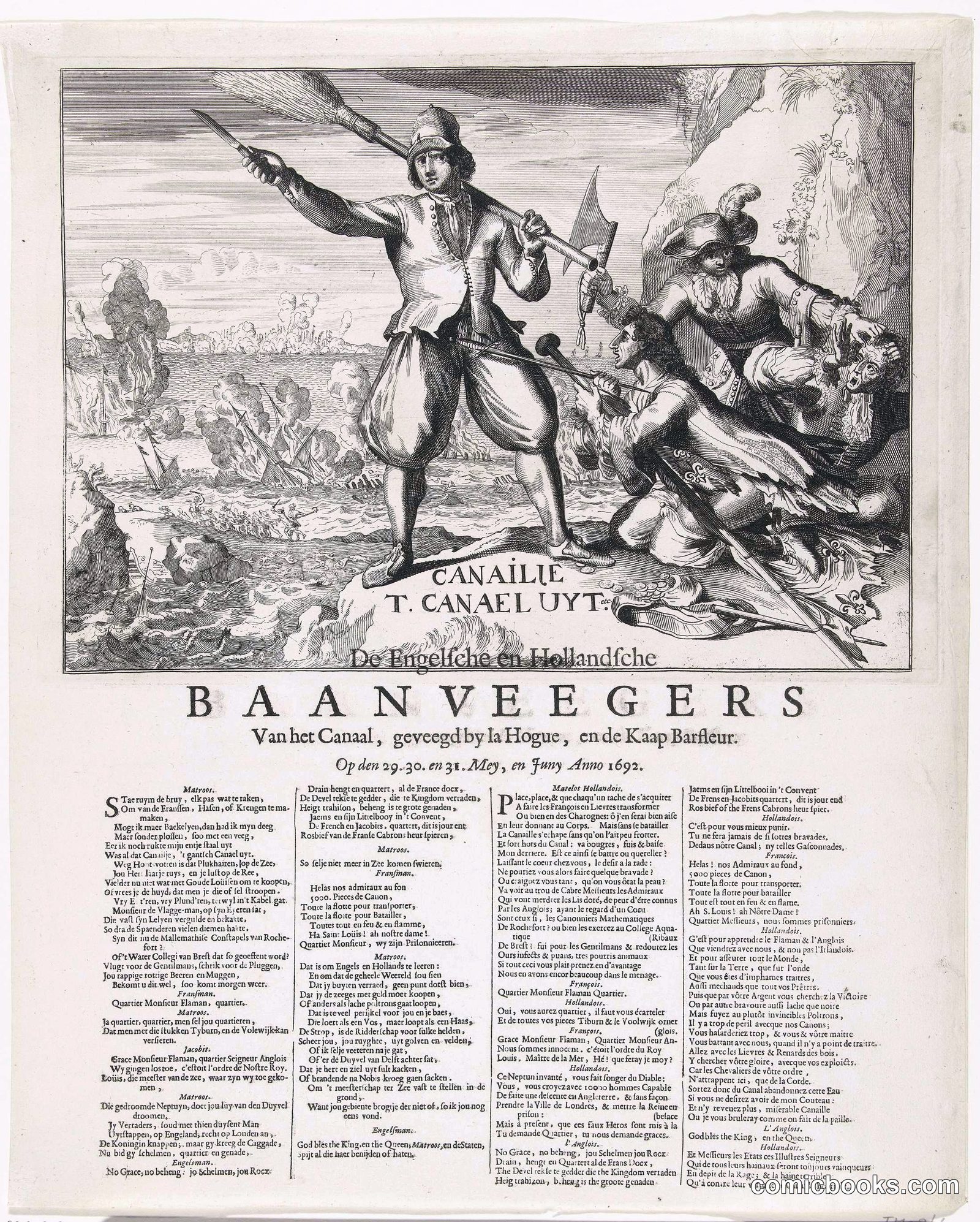 Dutch Victory Print: The Rout at Cape La Hogue, 1692