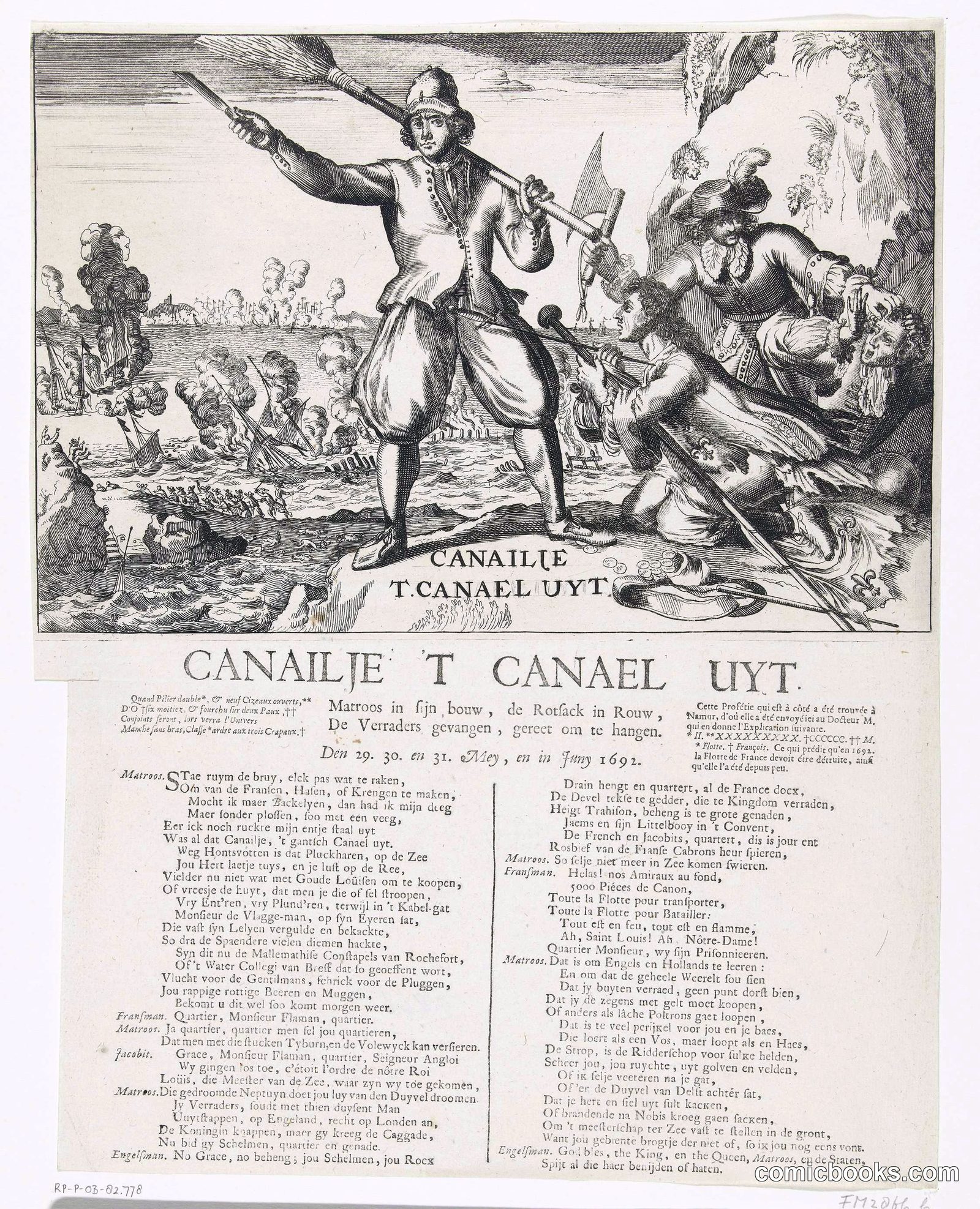 Dutch Satire on French Naval Defeat at La Hogue