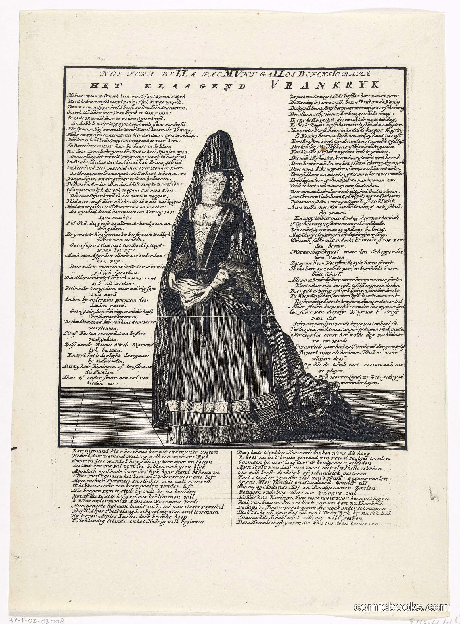 Madame de Maintenon as Mourning France, 1706