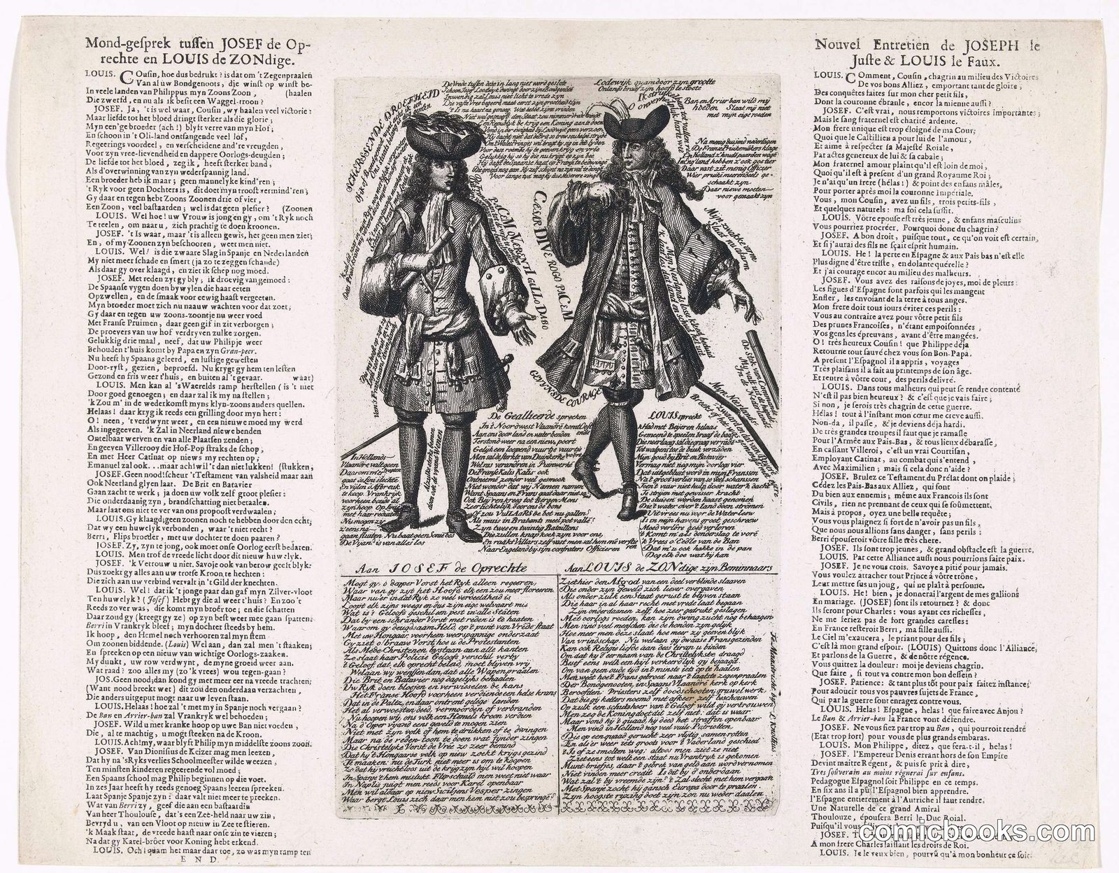 Gesprek tussen keizer Jozef I en koning Lodewijk XIV
