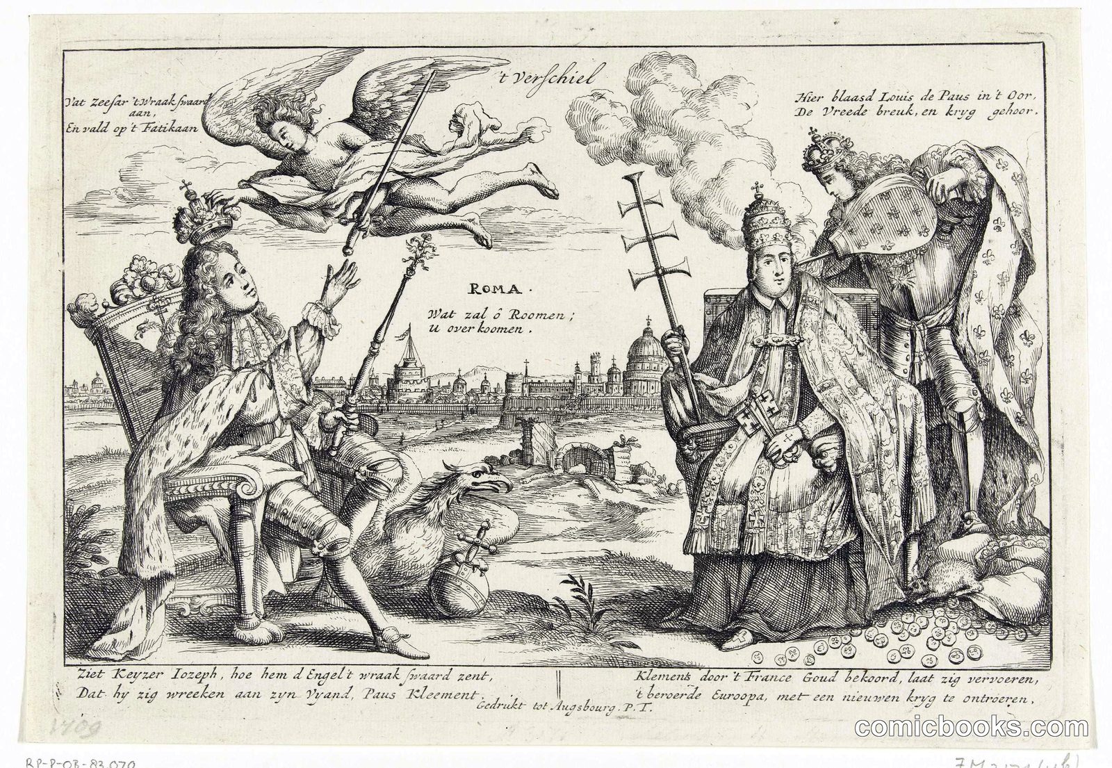 Emperor Joseph I Confronting Pope Clement XI and King Louis XIV