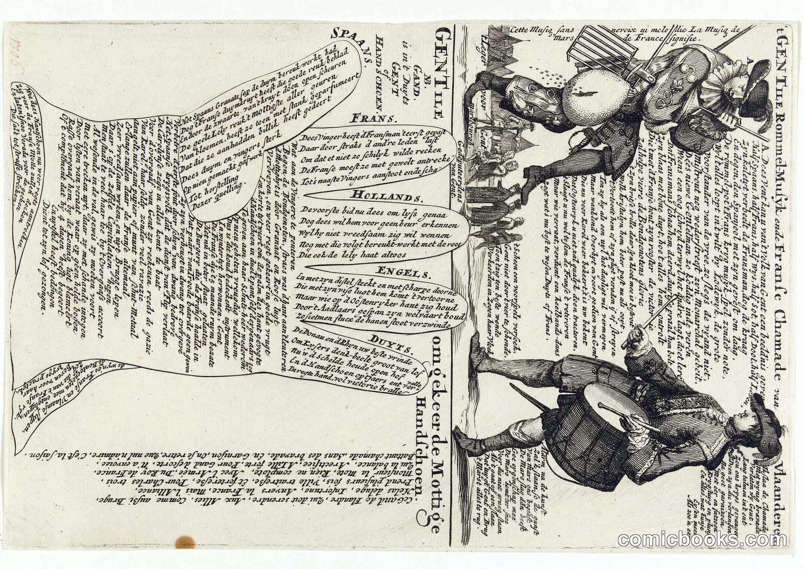 Spot Print on the Capture of Ghent, 1708