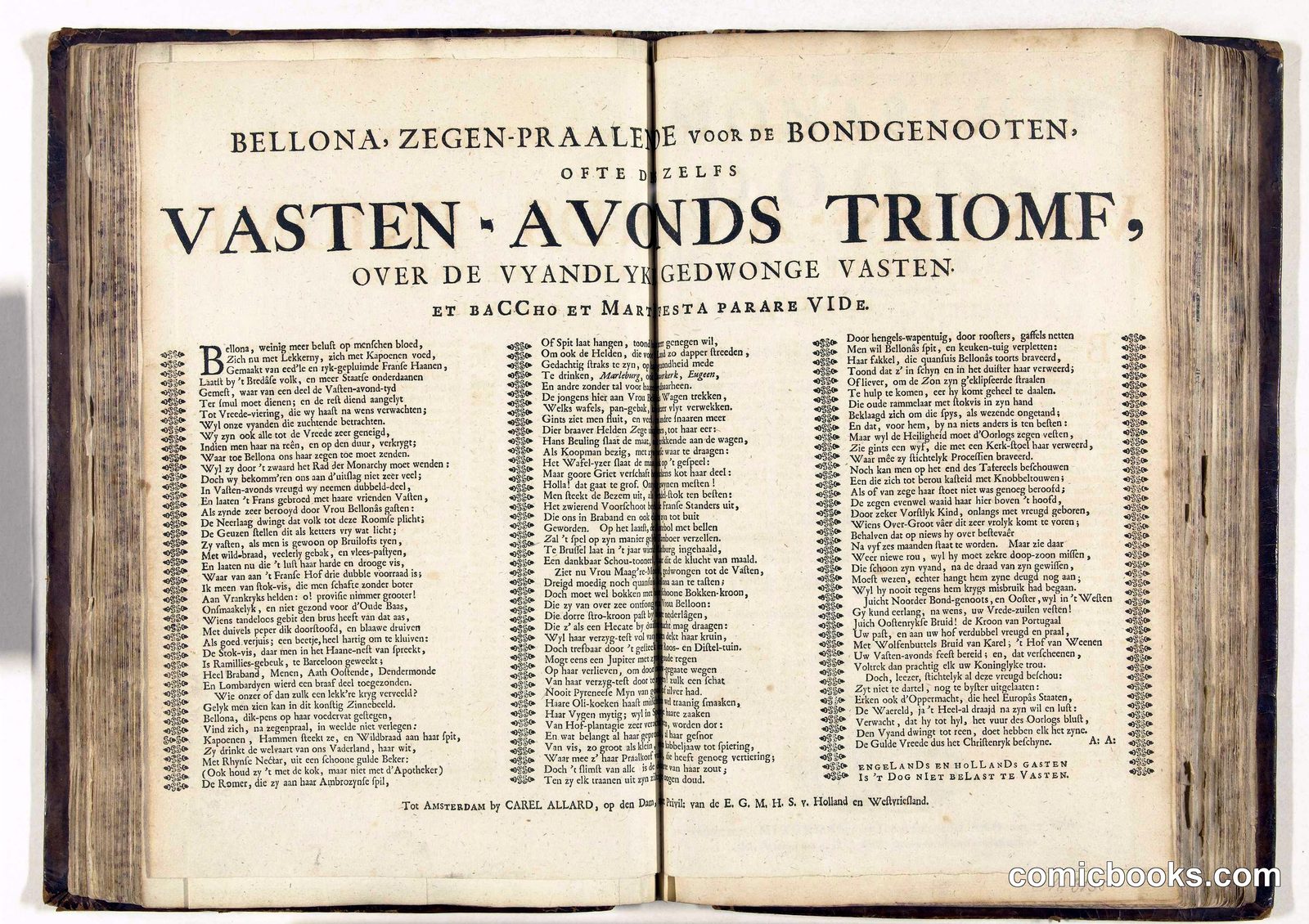 Bellona's Allegory of Shrove Tuesday and Lent: A Dutch Political Broadside