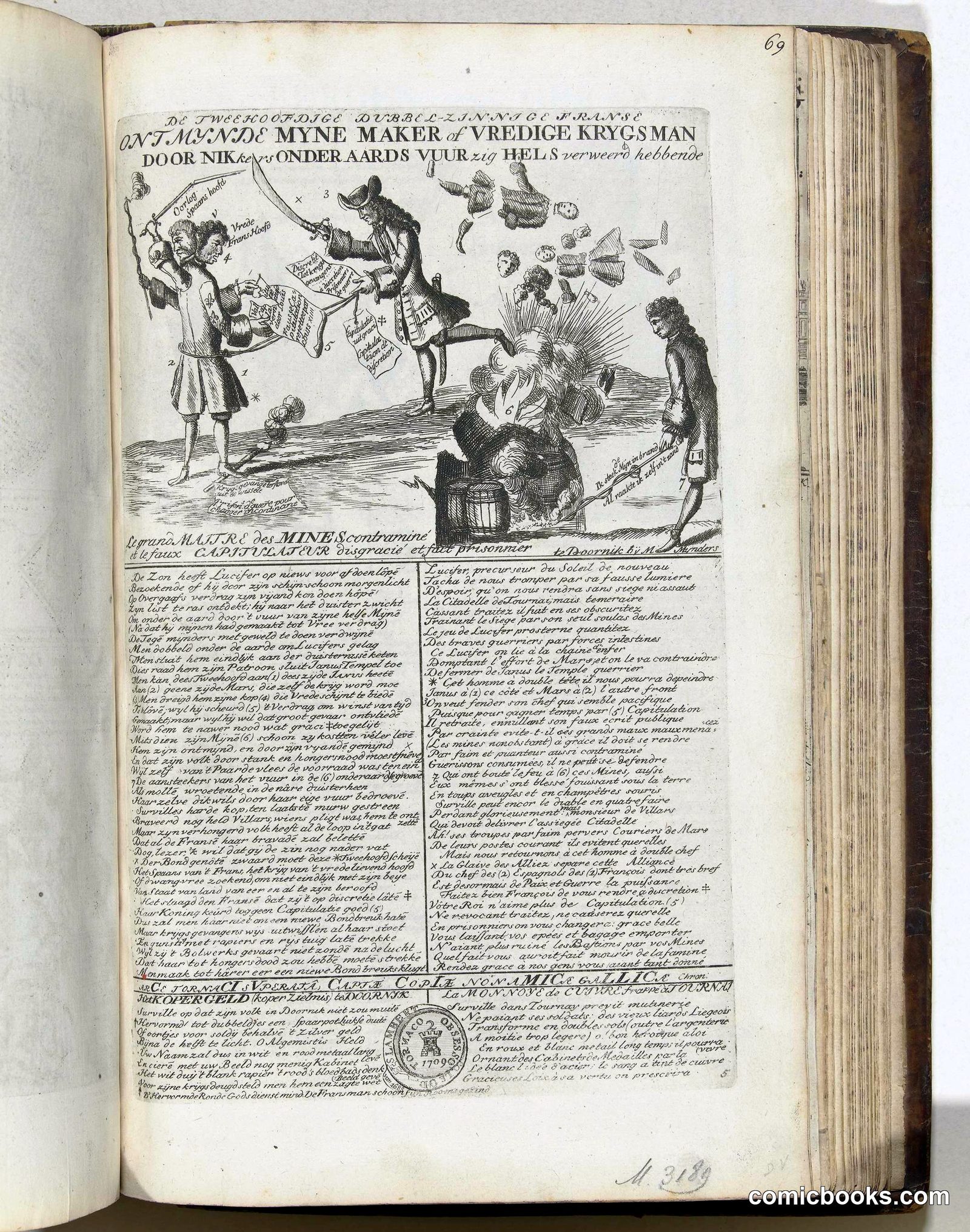 Satirical Print on the French Loss of Tournai, 1709