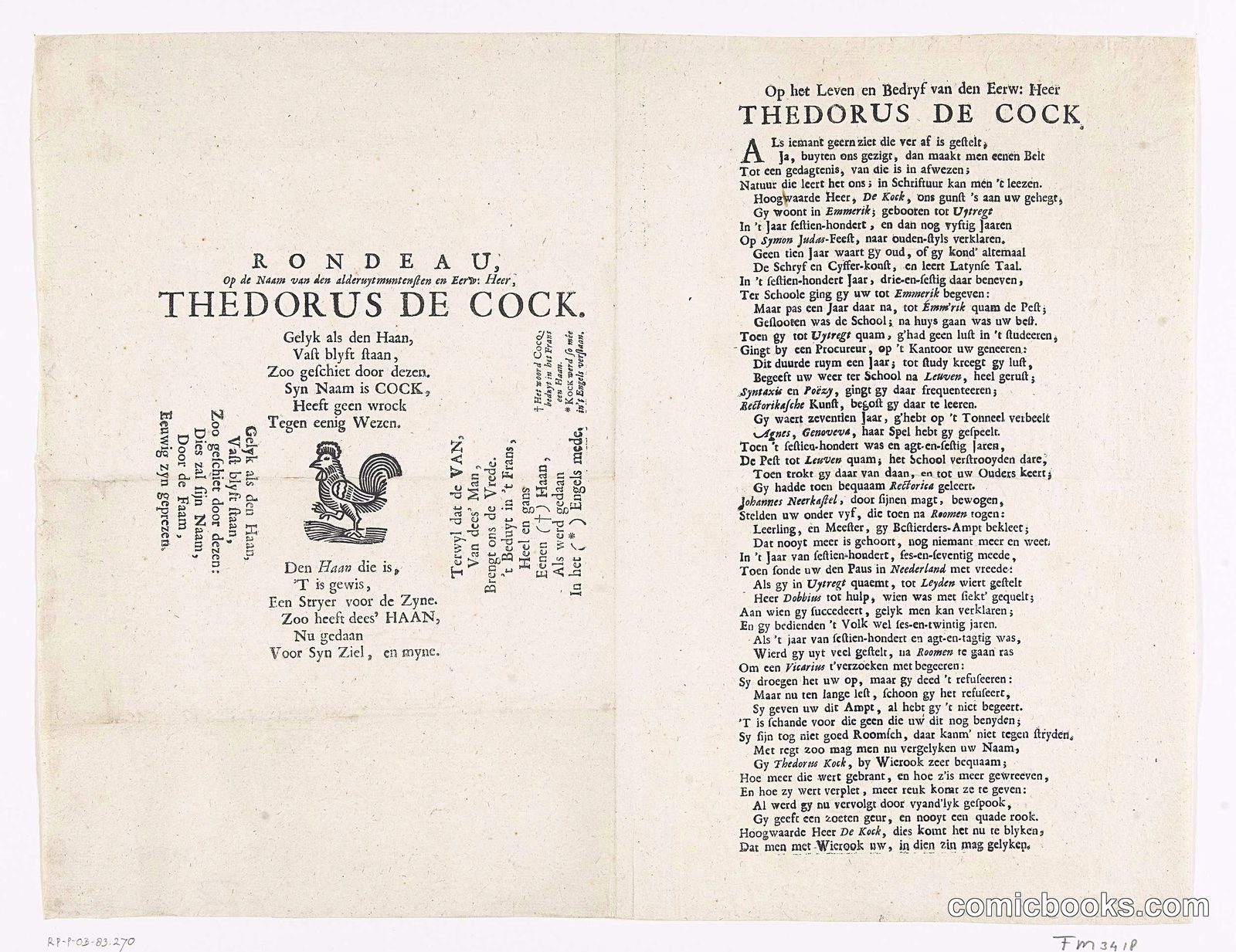 Spotprent op Theodorus de Cock