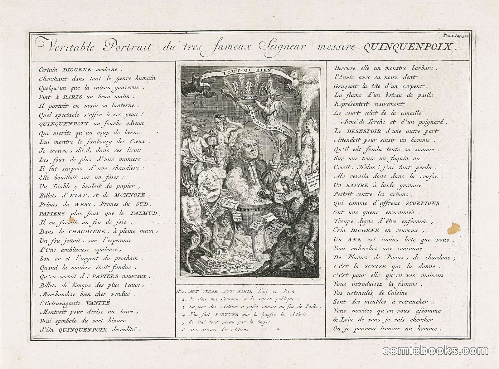 Veritable Portrait du tres fameux Seigneur messire Quinquempoix