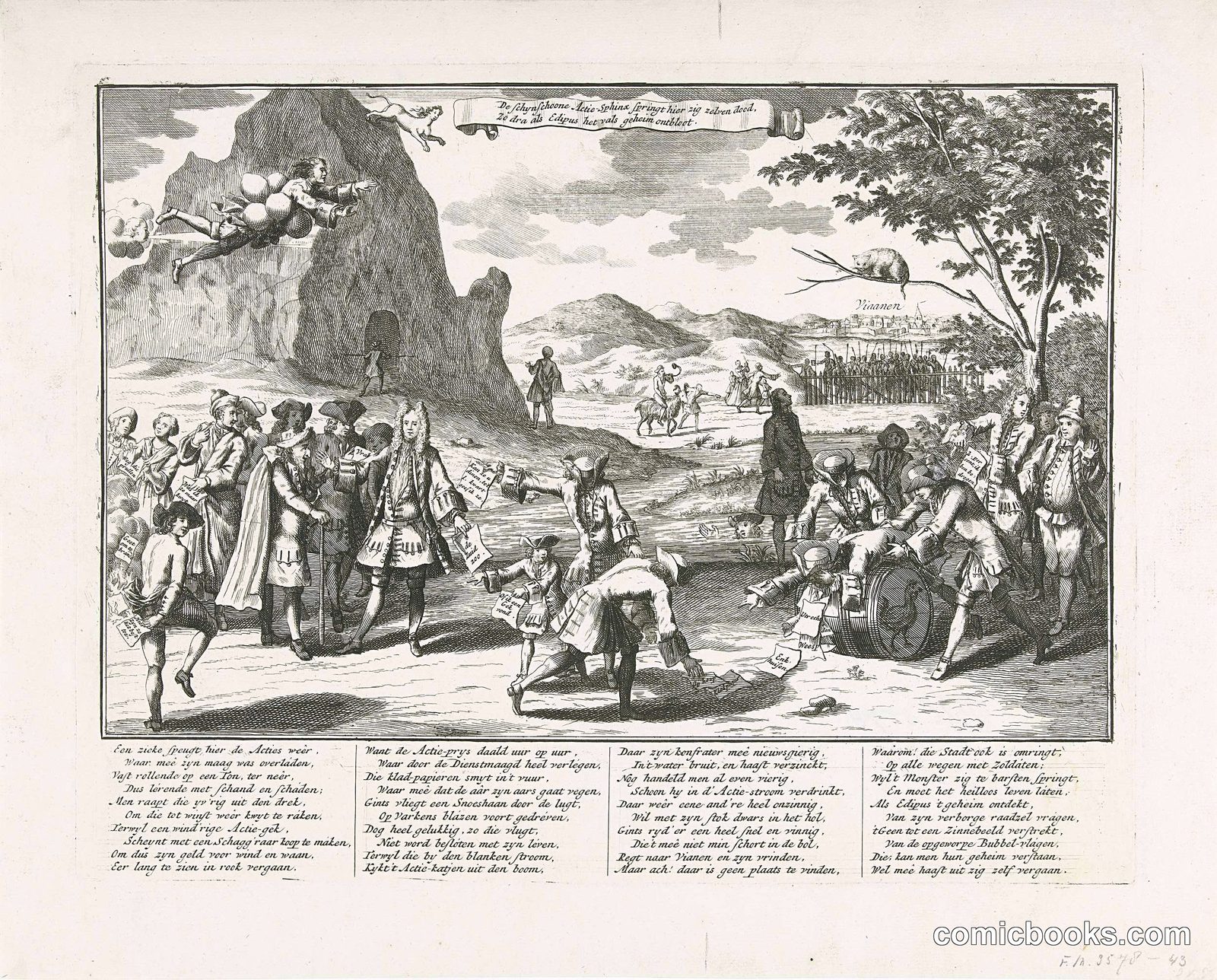 De Actiesfinx springt van de berg (The Stock Market Sphinx Leaps from the Mountain)