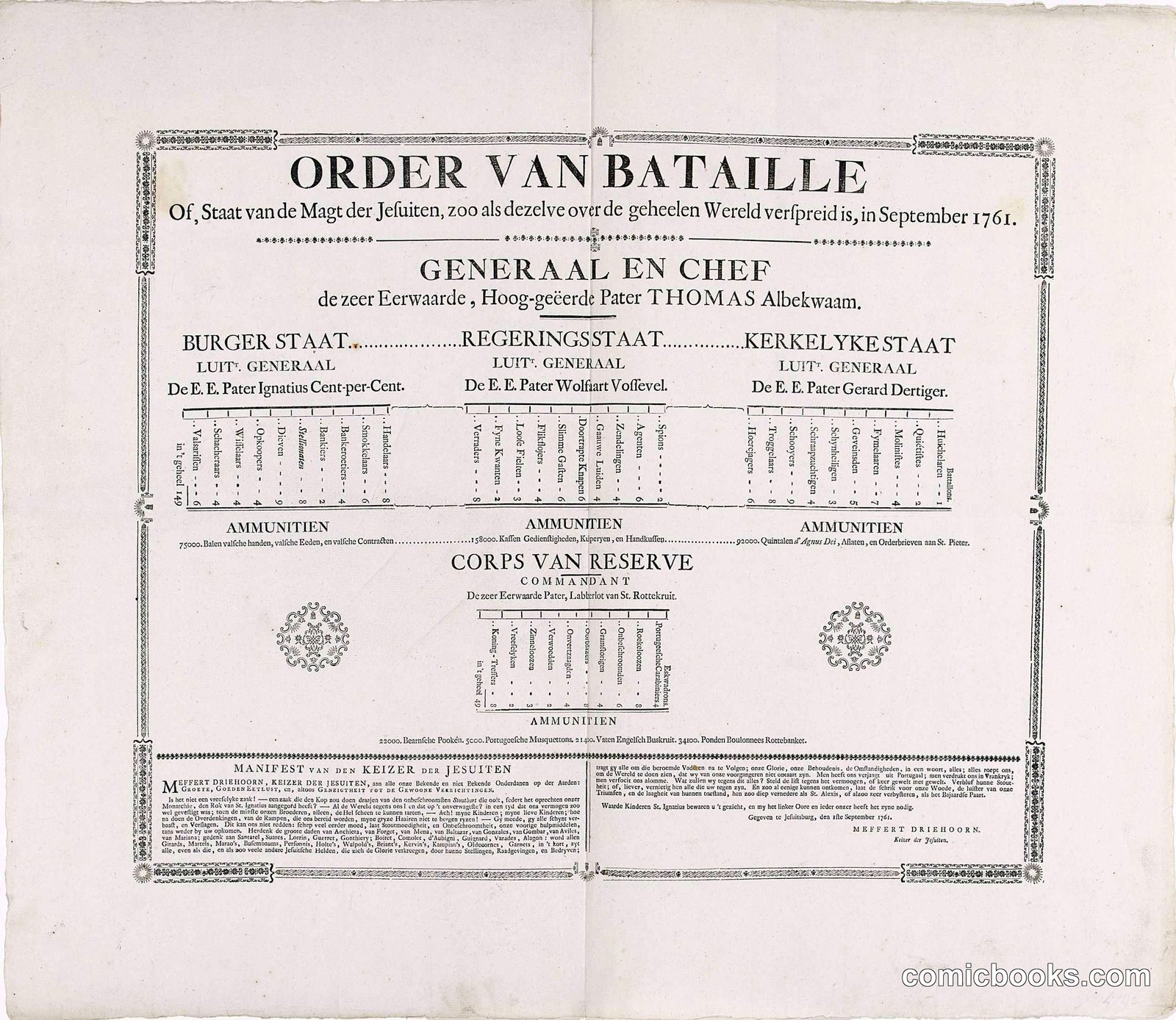 Order van Bataille (Battle Order of the Jesuits)