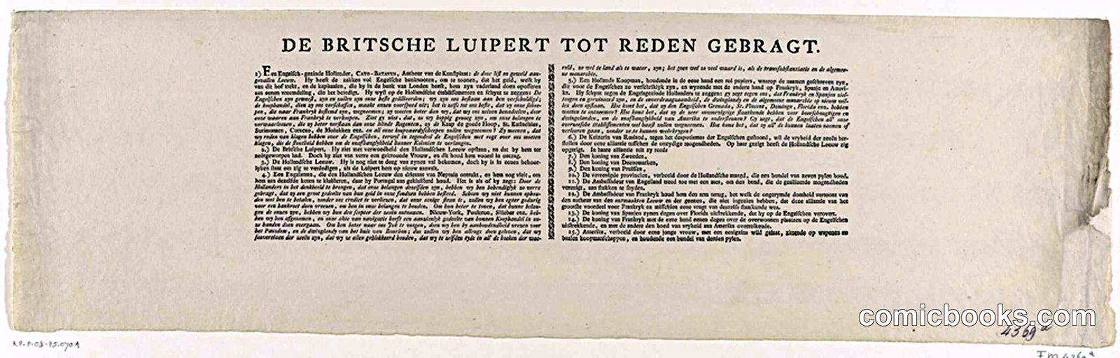 De Britsche Luipert tot Reden Gebragt [The British Leopard Brought to Reason]