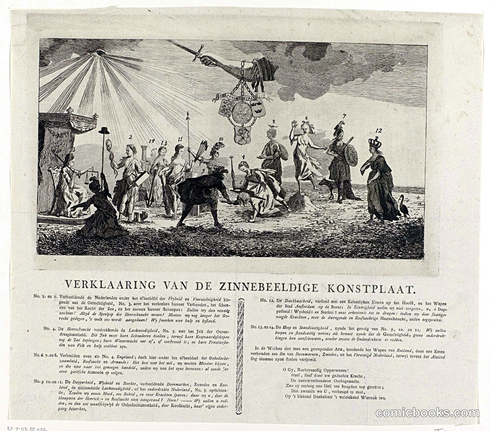 Verklararing van de Zinnebeldige Kunstplaat [Explanation of the Allegorical Print]
