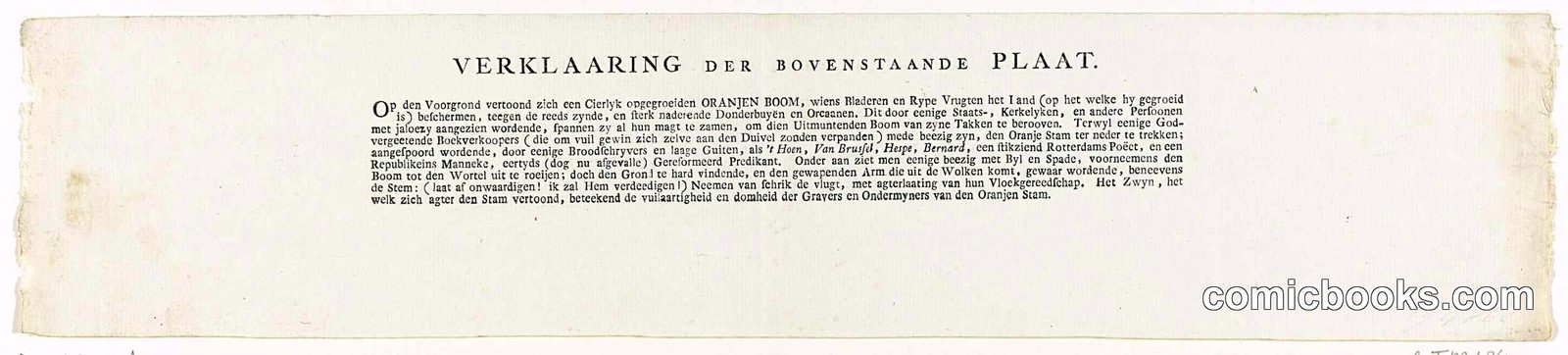 Spotprent op de pogingen de Oranjeboom omver te trekken