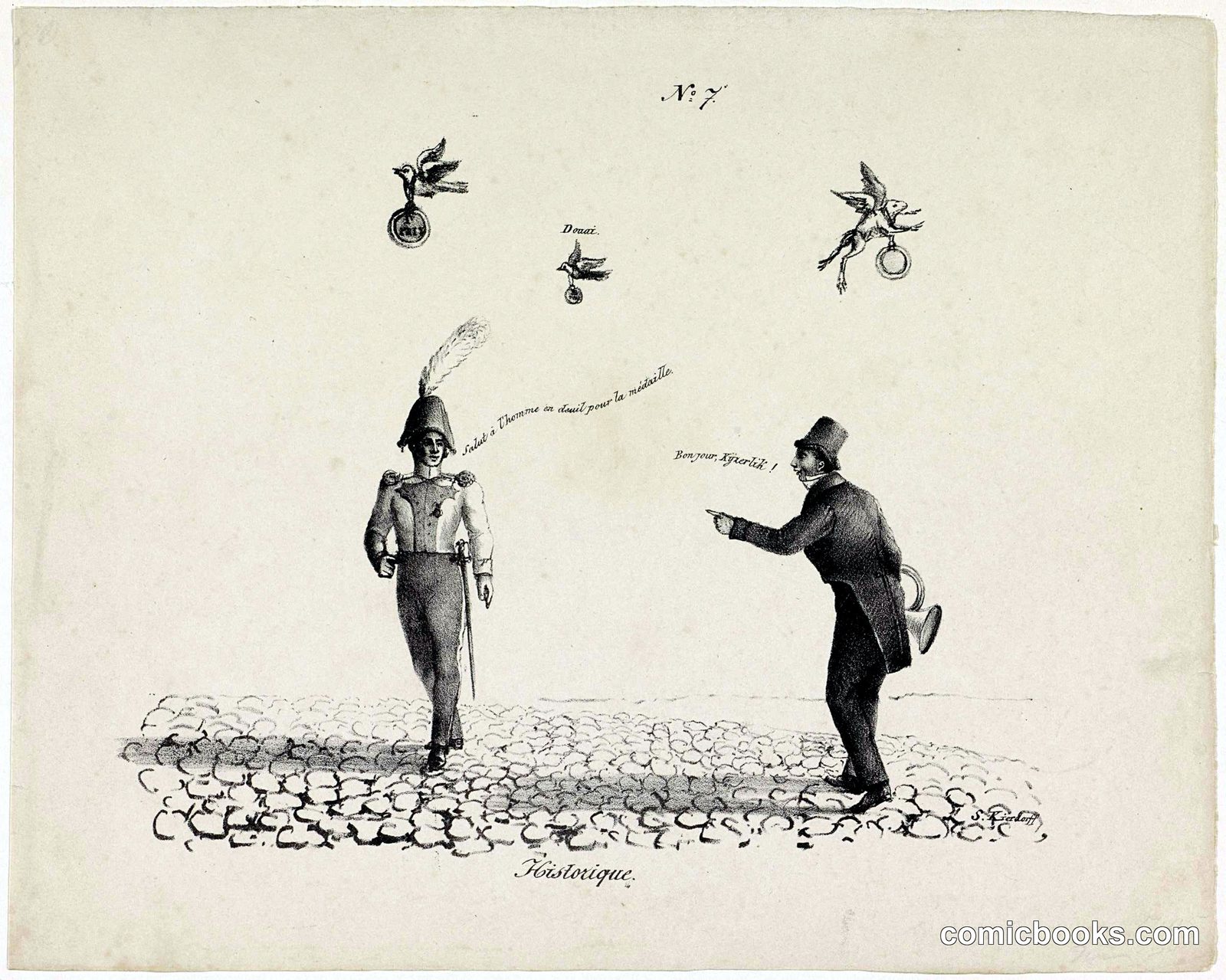 Historical Satire: Military and Civilian Figures, circa 1829