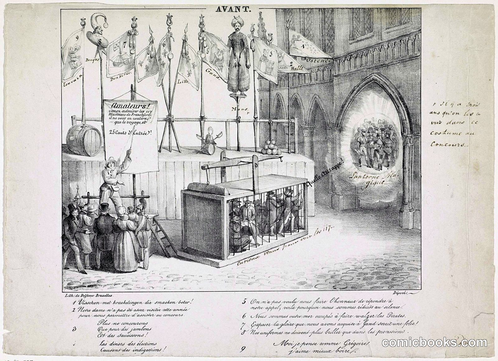First Satirical Print on the Musical Competition in Brussels