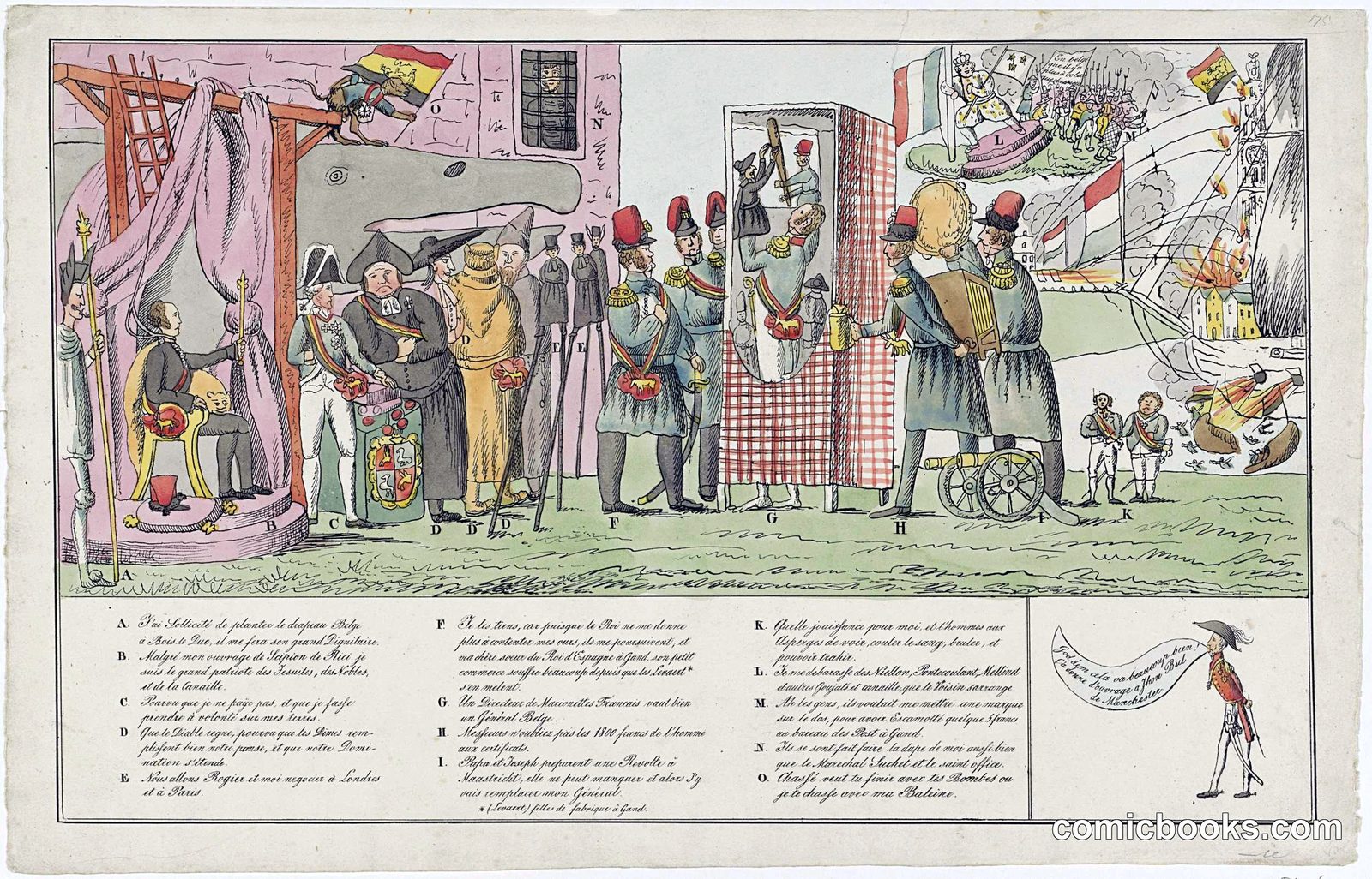 Political Satire of Belgian Uprising Leaders, 1830