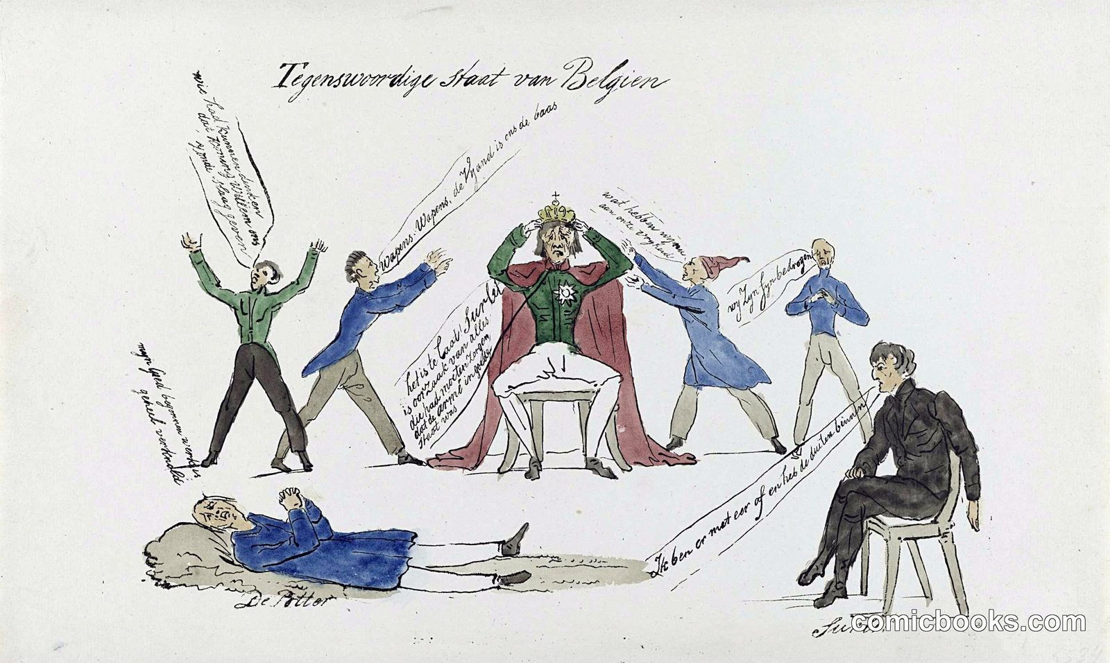 Political Cartoon on Belgium's Desperate State