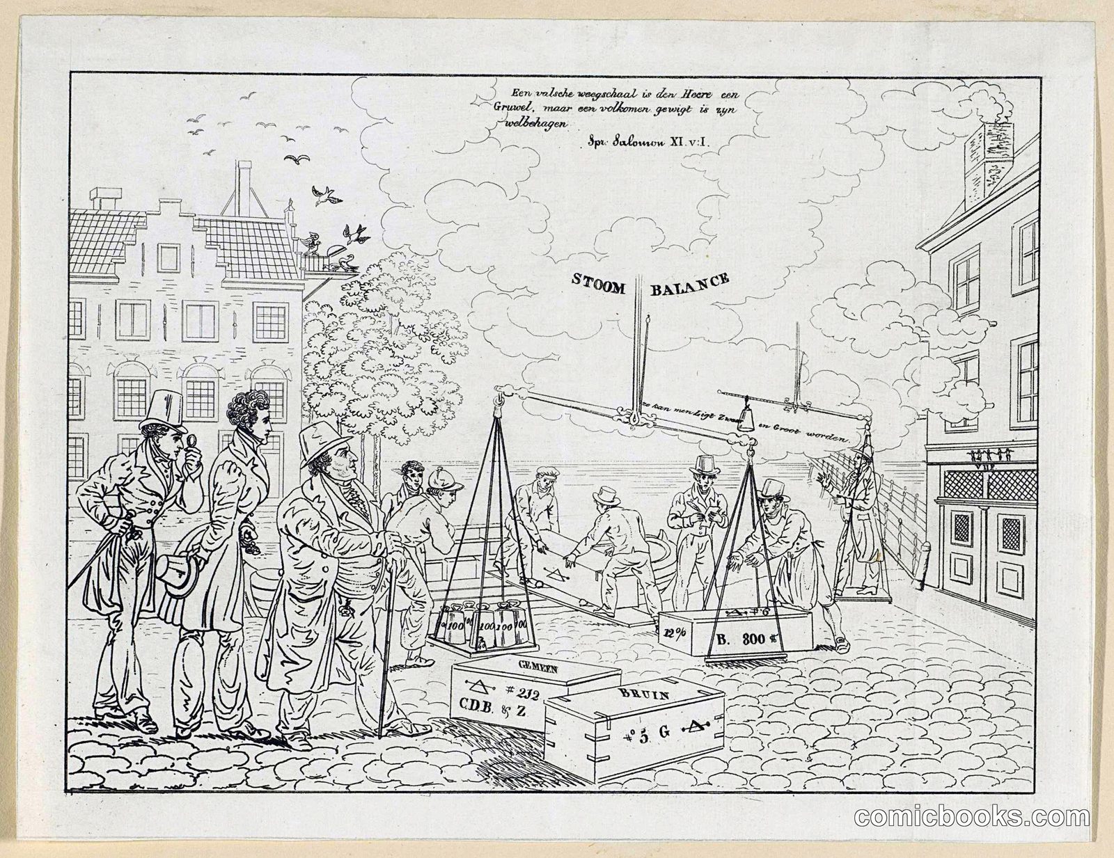 A Stoom Balance: Satirical Print on the Fraud of the Firm C. de Bruyn & Zonen