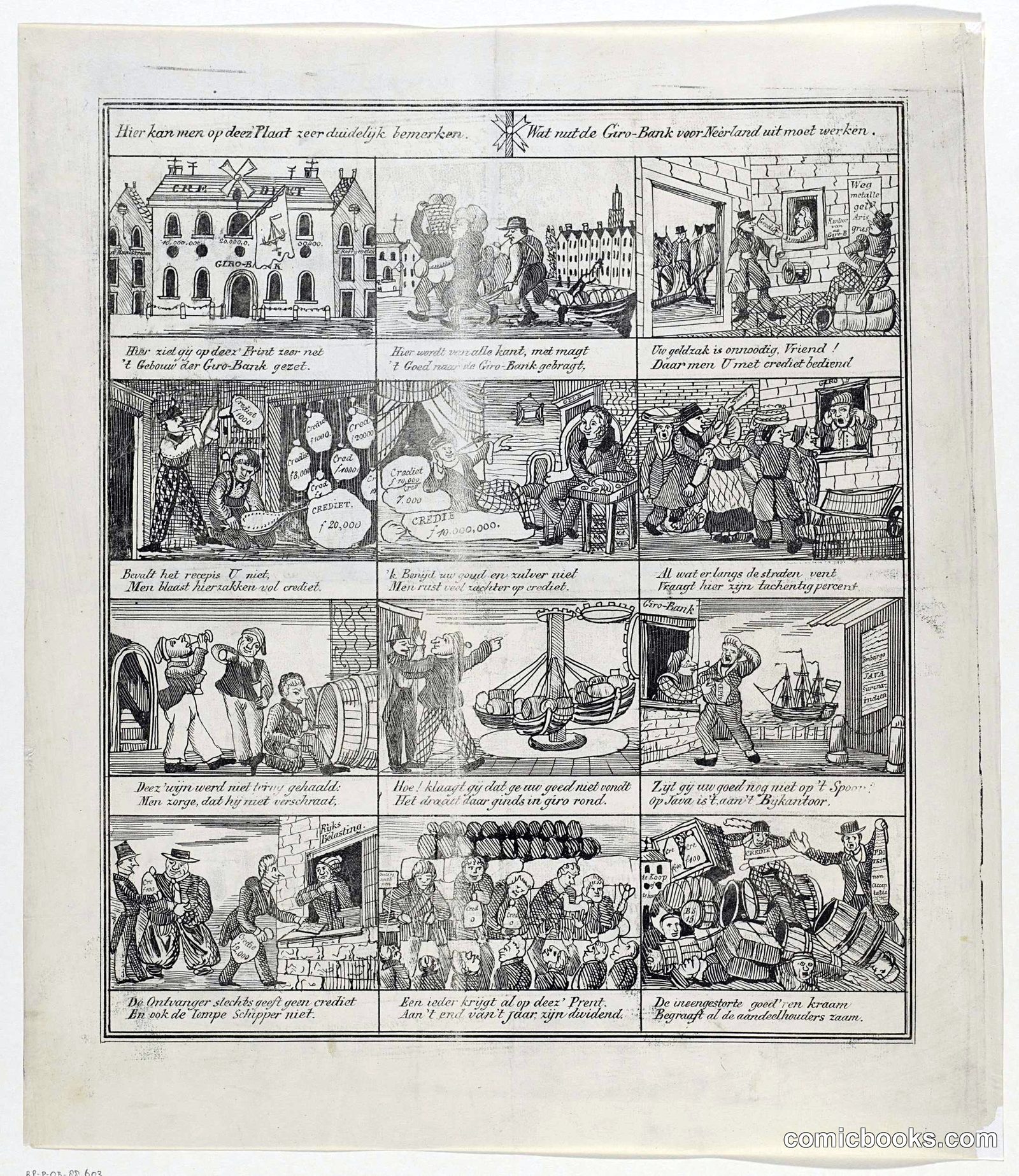 Satirical Print on Plans for a Giro Bank