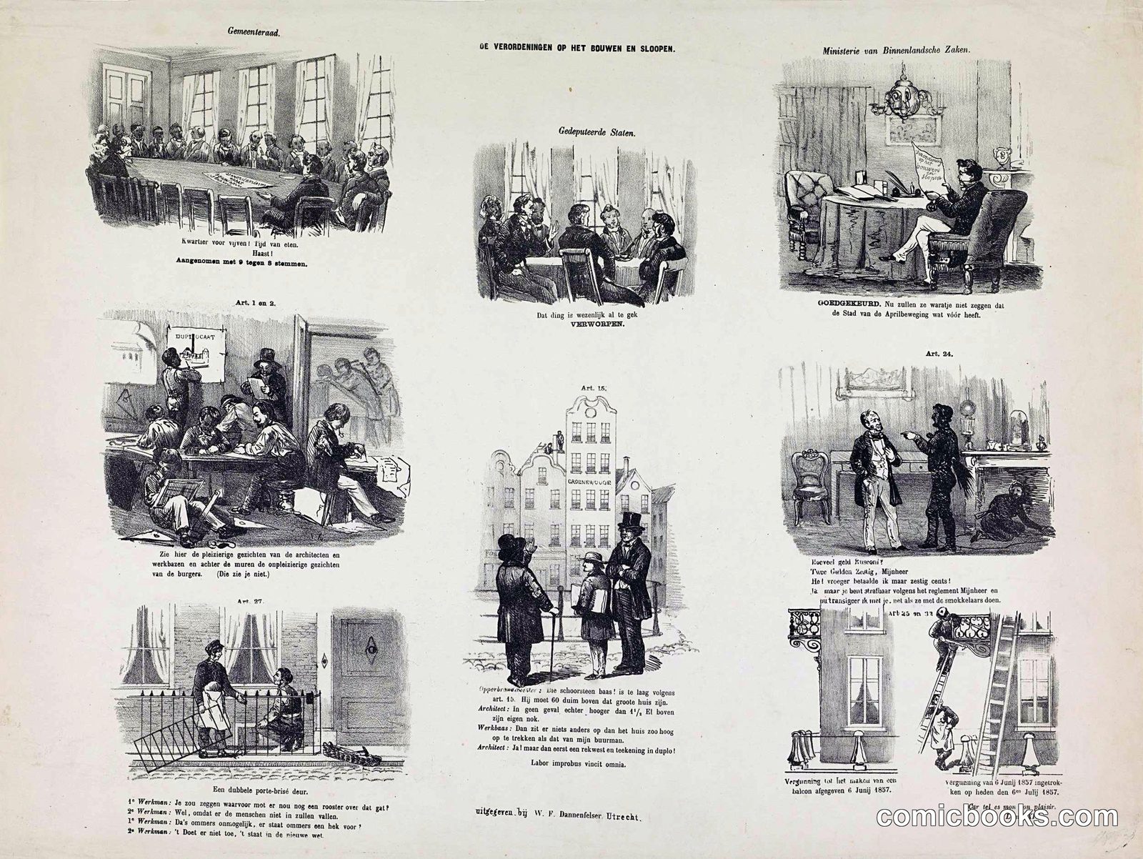 Dutch Political Satire on Building Ordinances, Utrecht