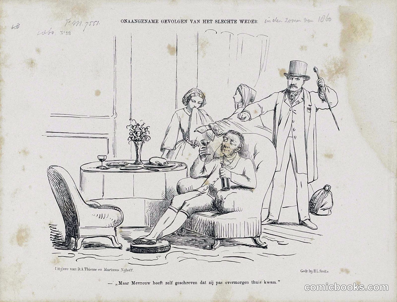 Dutch Political Cartoon on Bad Summer Weather, 1860