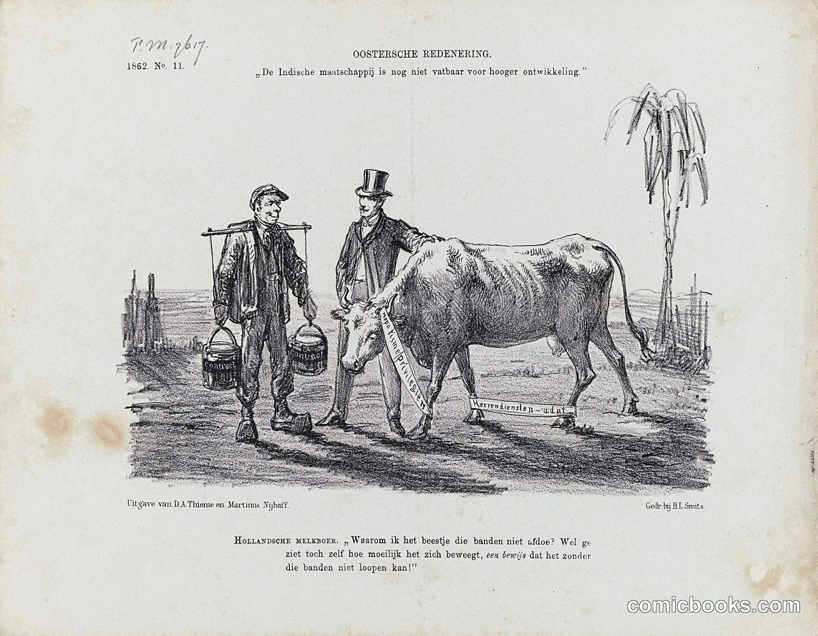 Dutch Colonial Satire: The Indies Dairy Maid, 1862