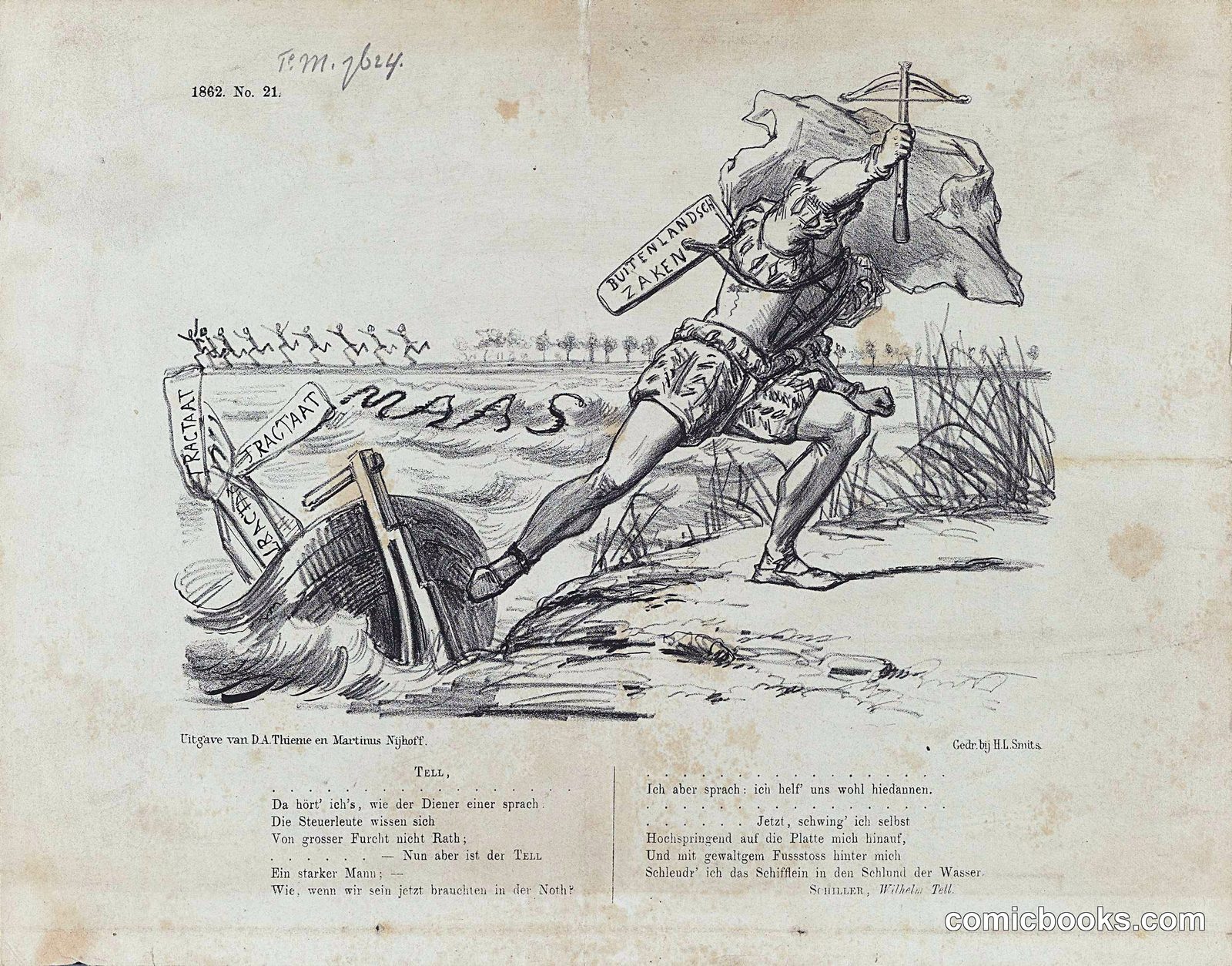 Dutch Political Satire on Foreign Minister Van der Maesen de Sombreff