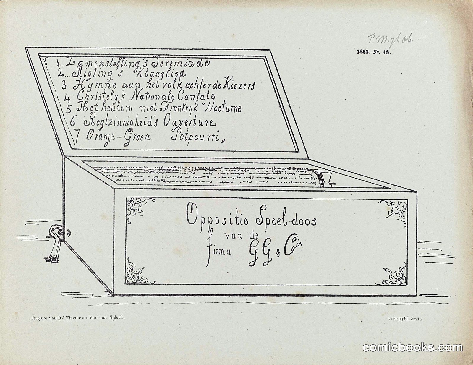 Oppositie Speeldoos van de firma G.G. & Co. (Opposition Music Box of the firm G.G. & Co.)
