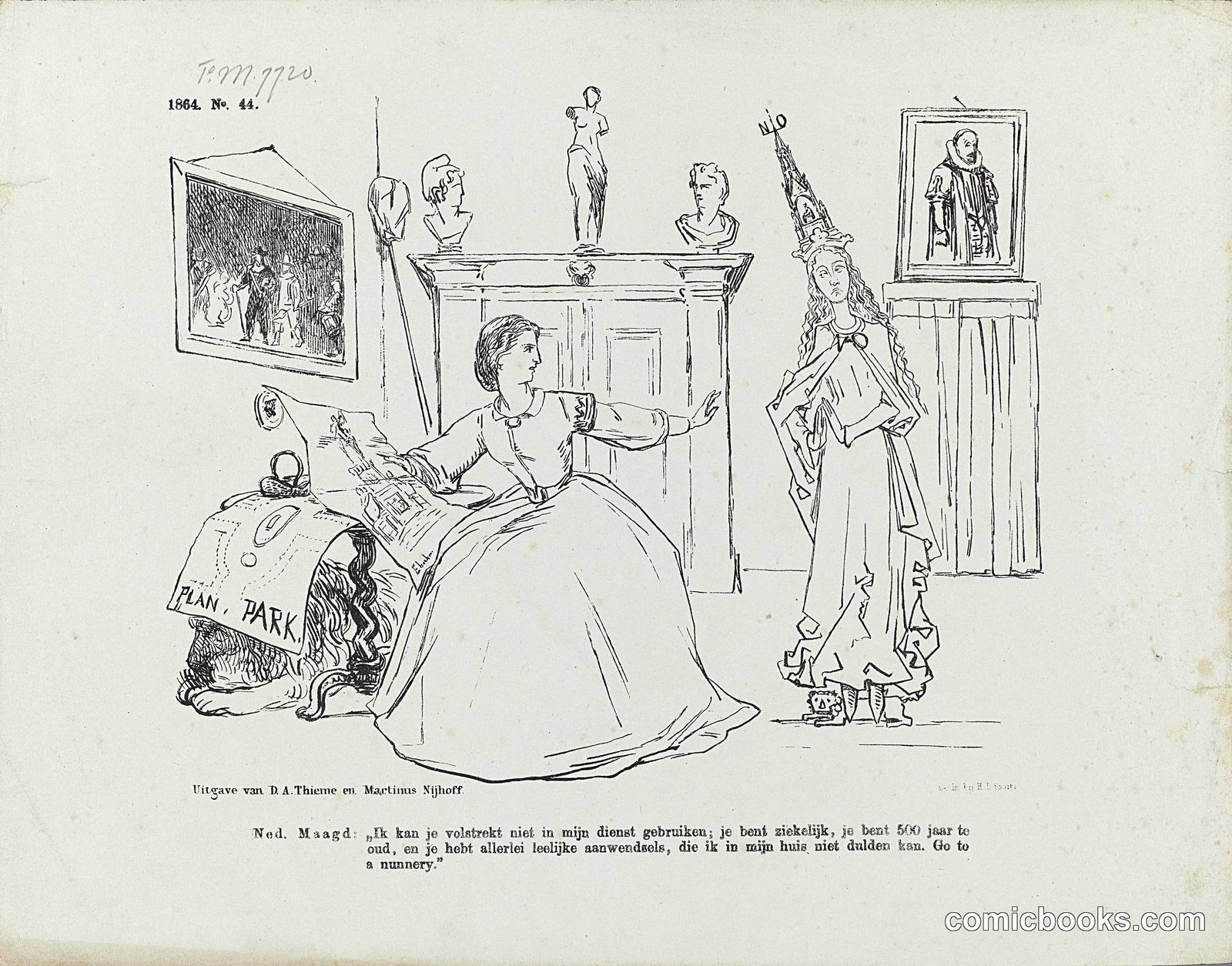 Political Satire on a Gothic Monument Design