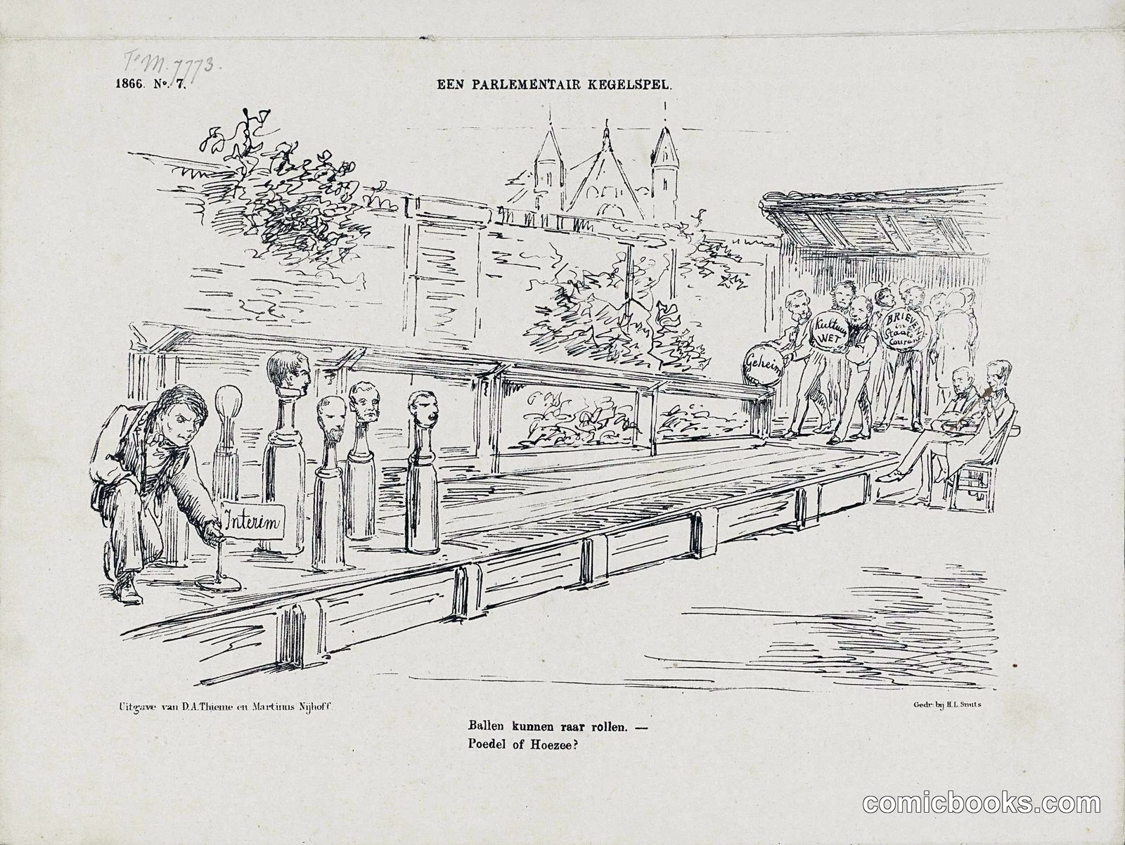 Een Parlementair Kegelspel (A Parliamentary Game of Bowls)