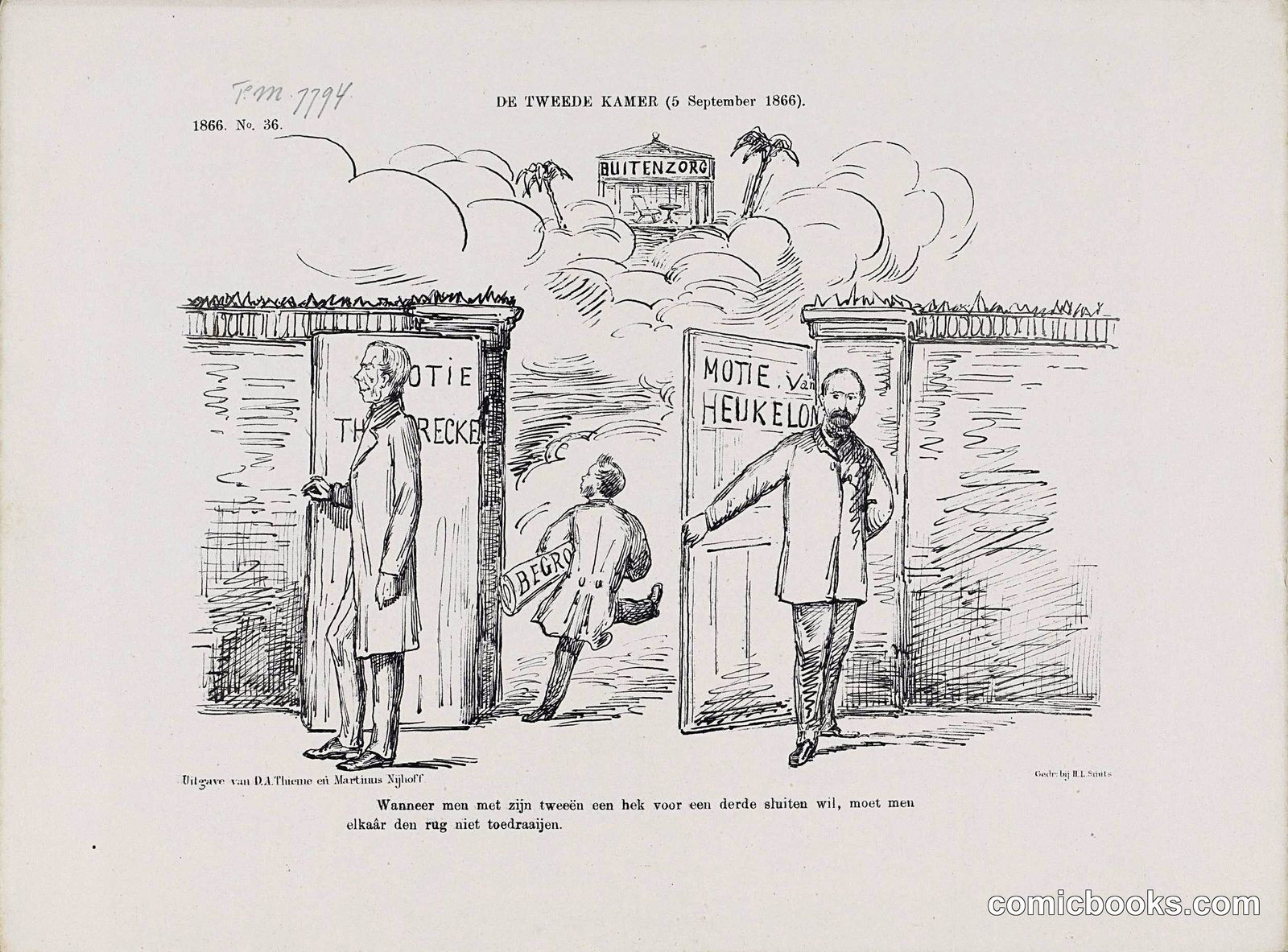 Satirical Print on Thorbecke and Van Heukelom