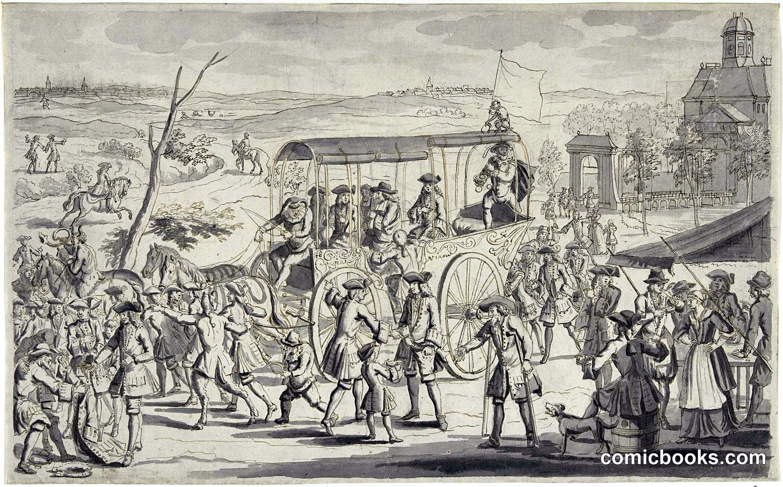 Design for a Print of the Actionists on the Road to Vianen