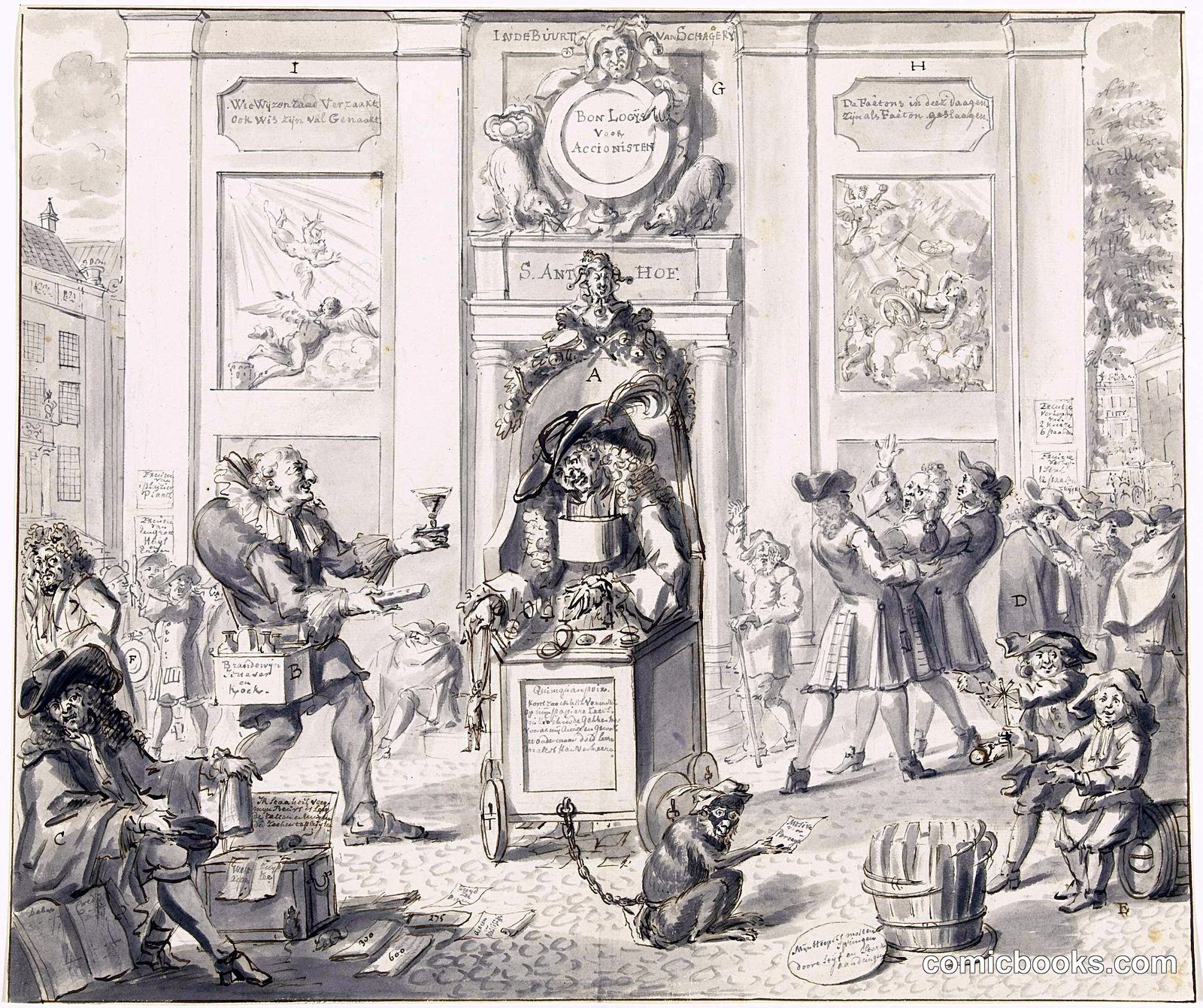 John Law in a Wheeled Chair Before the Lazarus House