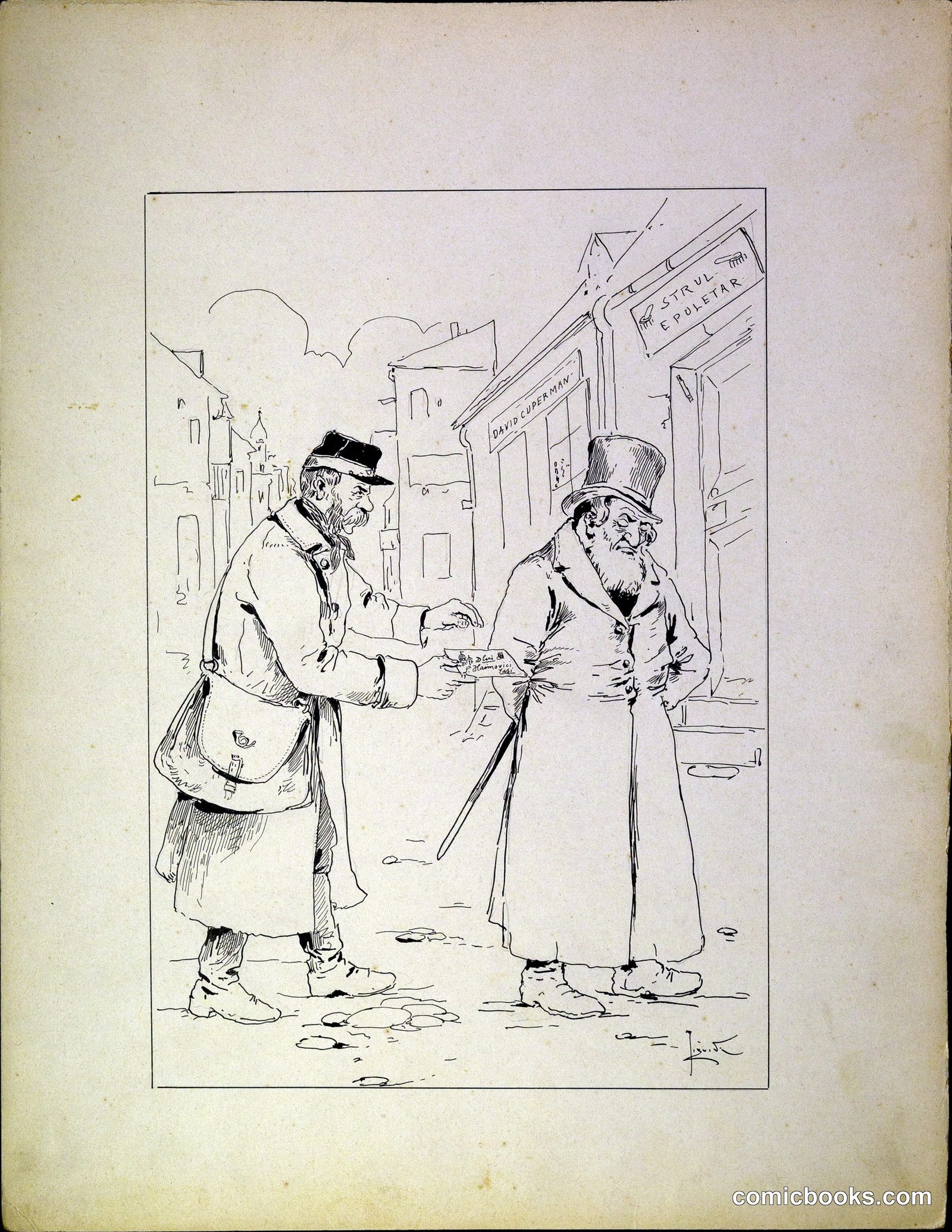 Street Encounter by Constantin Jiquidi, ilustrator
