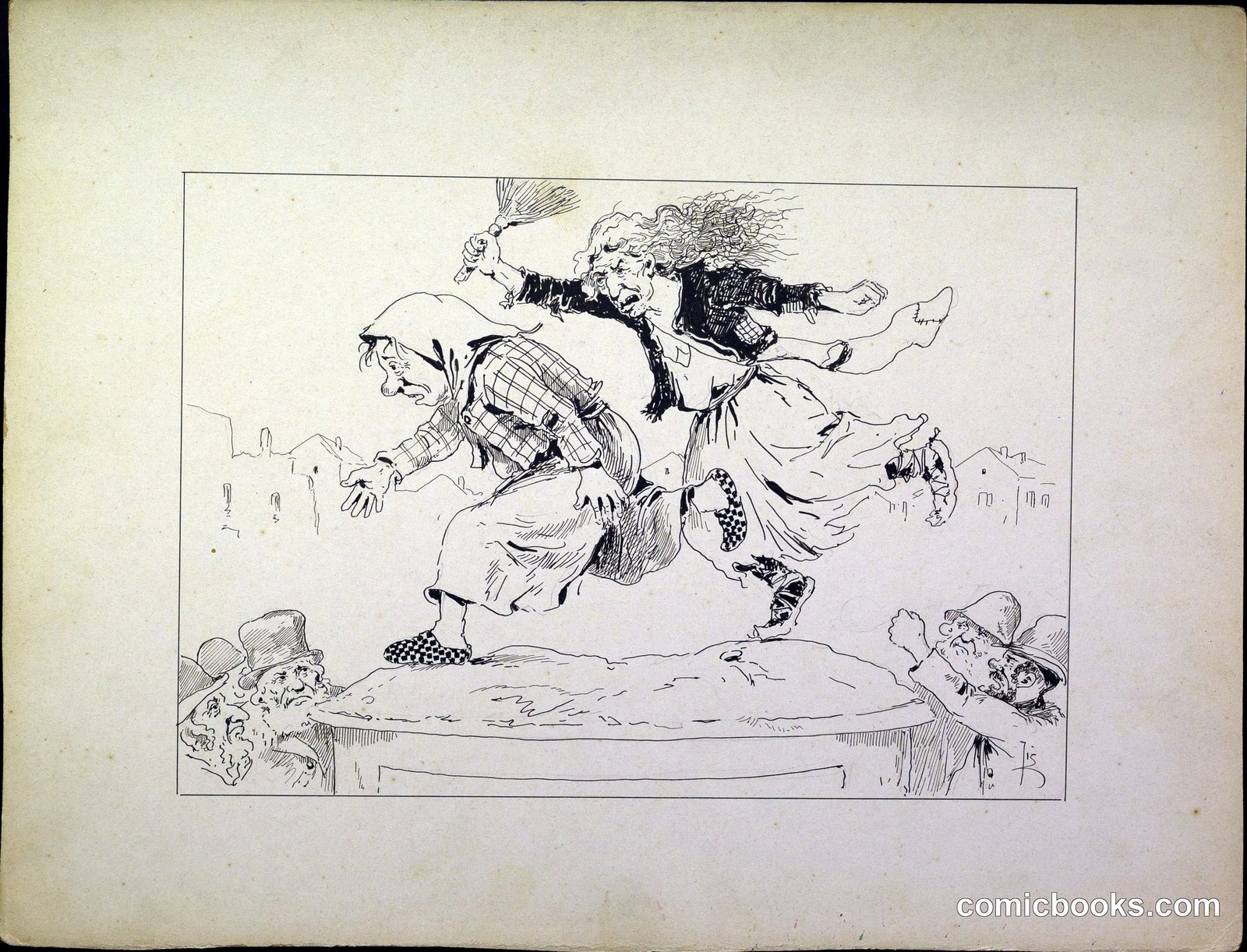 Political Satire: Figures in Flight by Constantin Jiquidi, ilustrator