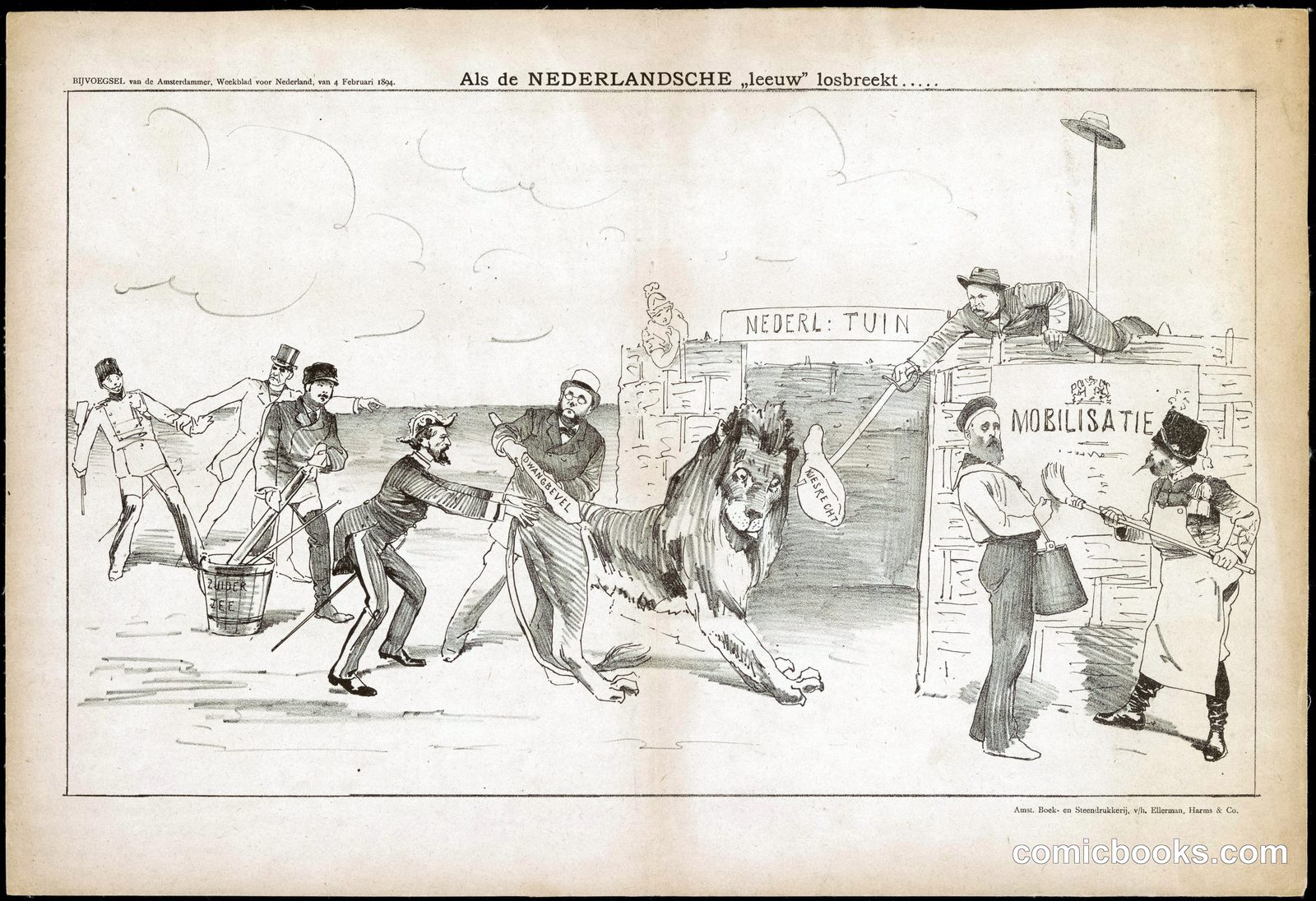 Als de Nederlandsche 'leeuw' losbreekt [When the Dutch 'Lion' Breaks Loose] by https://rkd.nl/explore/artists/11823