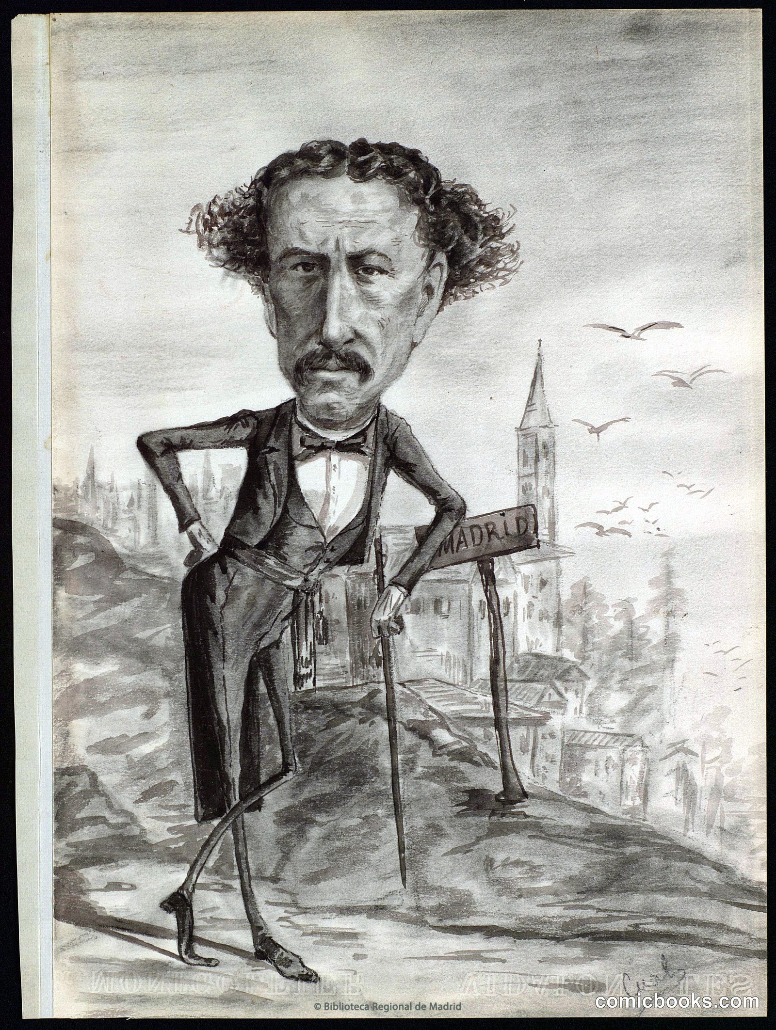 Political Caricature of a Spanish Figure by https://hispana.mcu.es/lod/oai:bibliotecavirtualmadrid.comunidad.madrid:600766#ent2