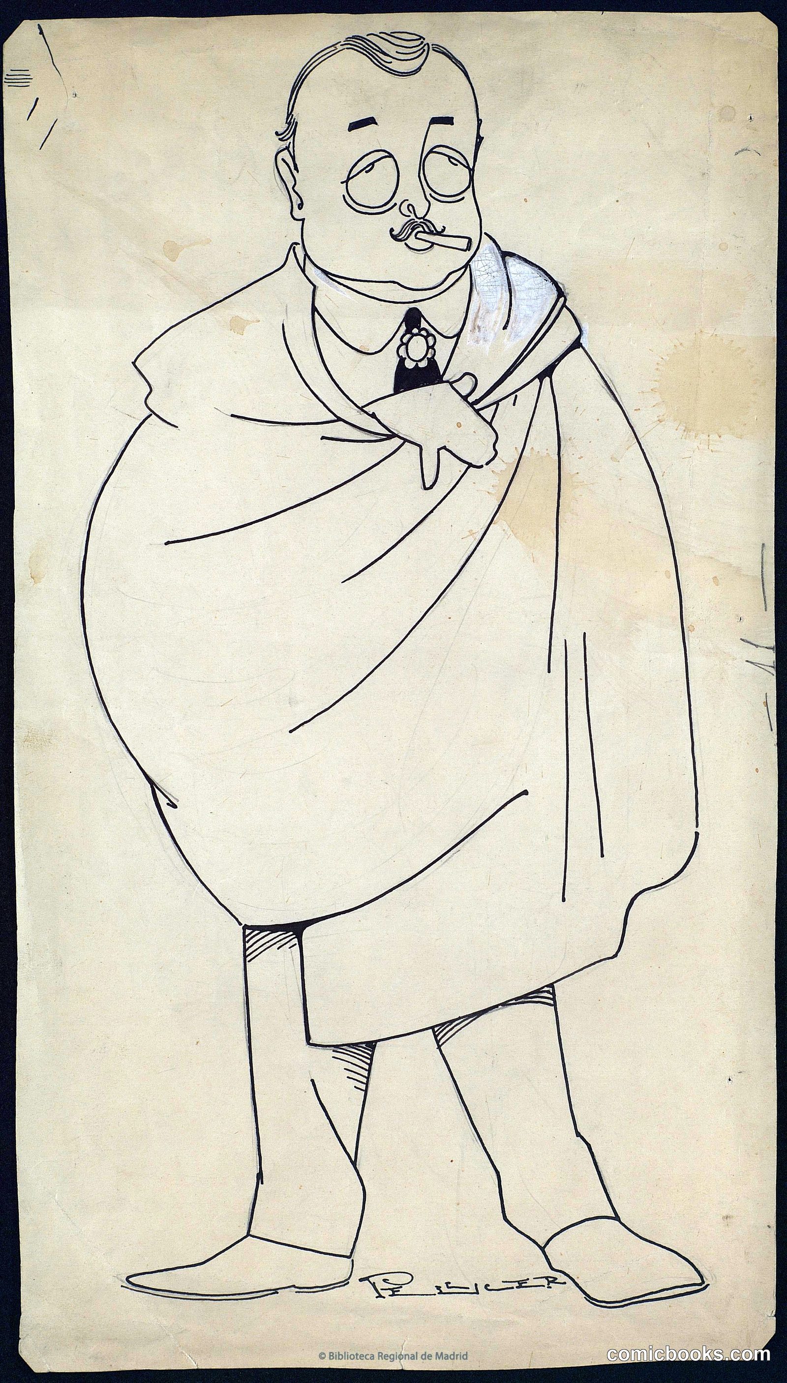 Political Caricature of a Spanish Figure by https://hispana.mcu.es/lod/oai:bibliotecavirtualmadrid.comunidad.madrid:600805#ent2