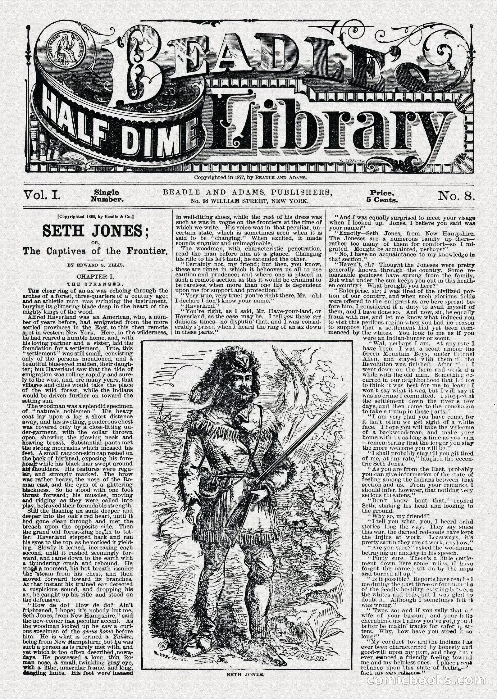 Beadle's Half Dime Library: Seth Jones; or, The Captives of the Frontier