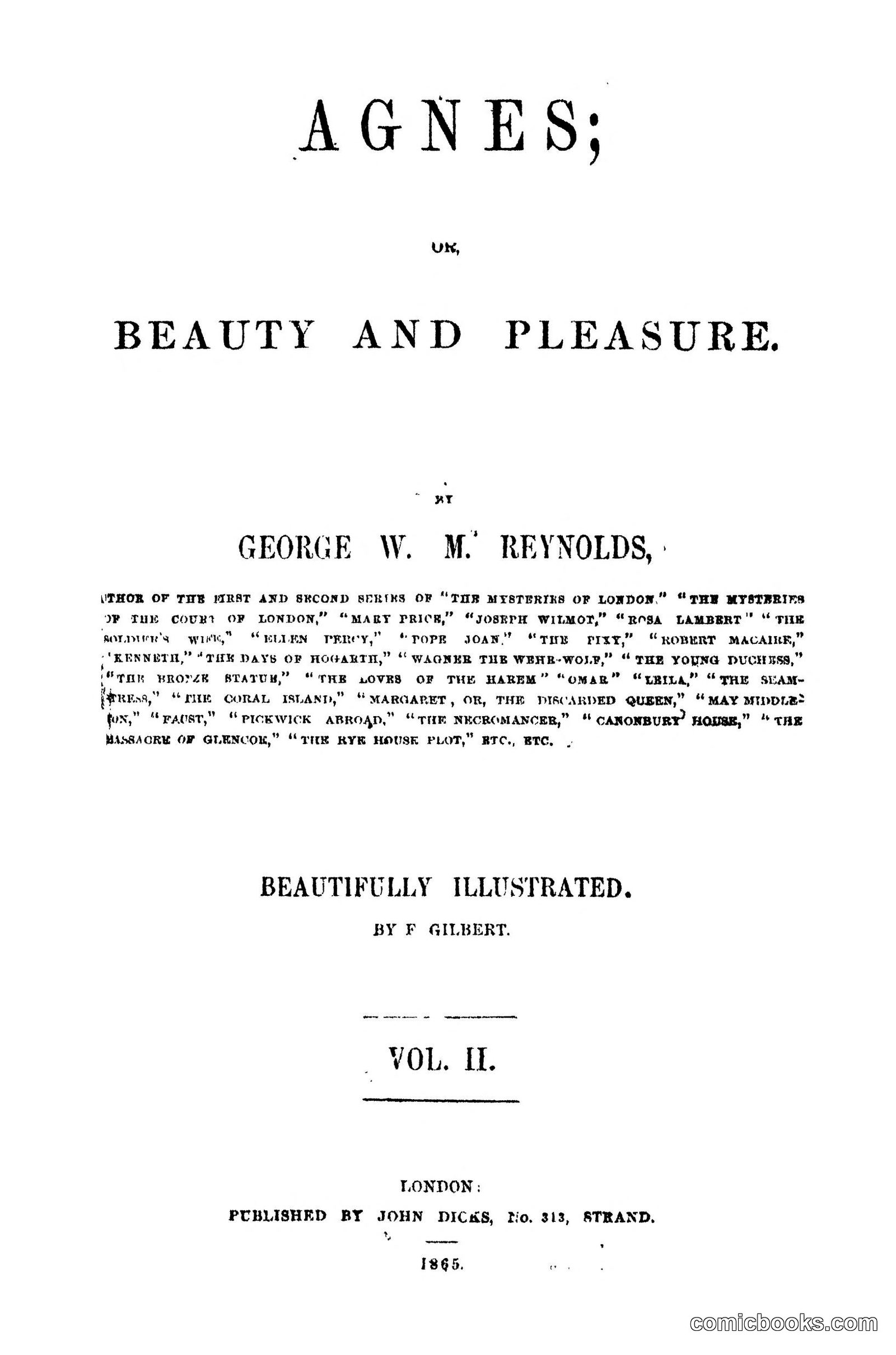 Agnes Vol. 2 by Reynolds, George W. M.