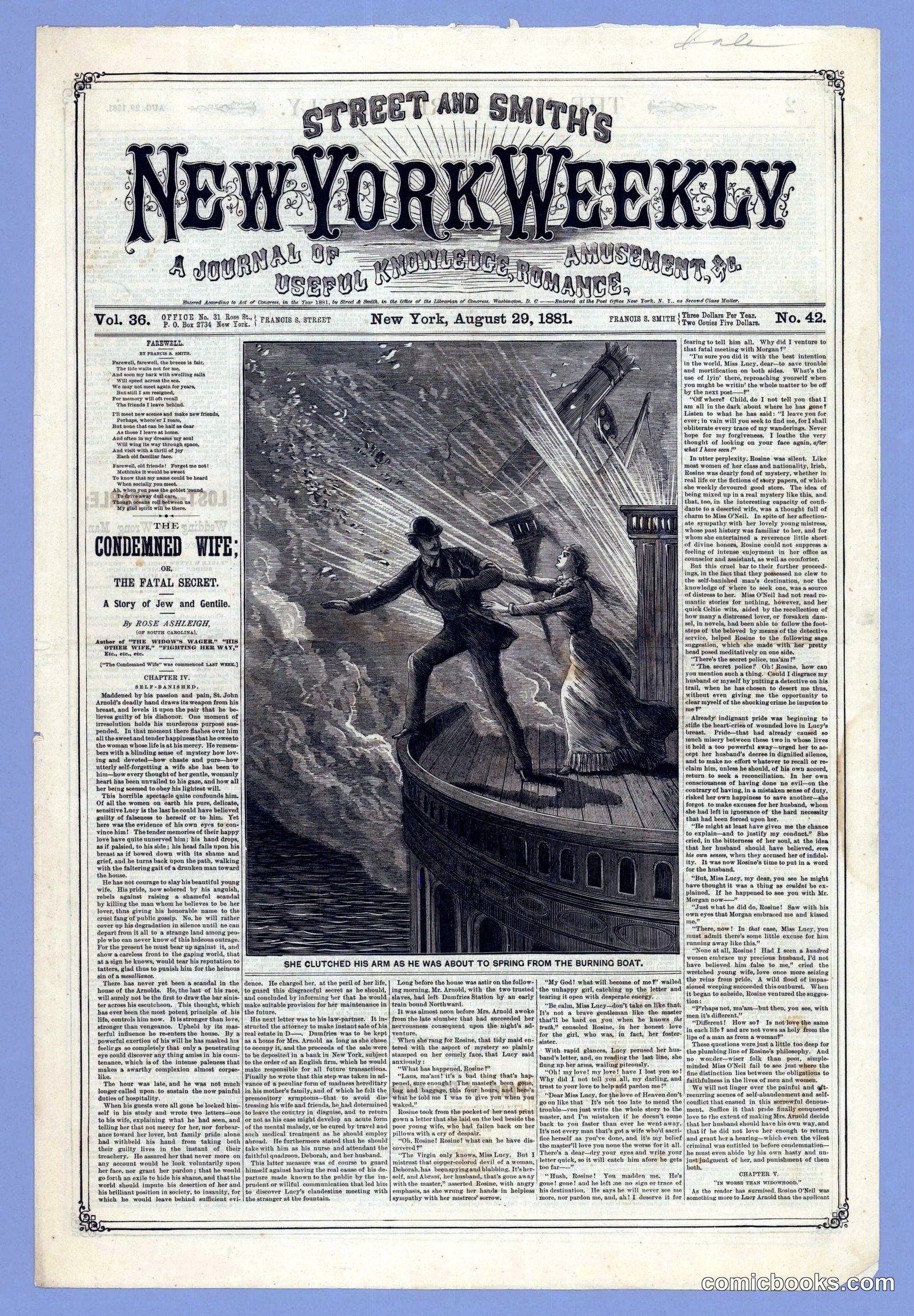 Street & Smith's New York Weekly, Vol. 36, No. 42