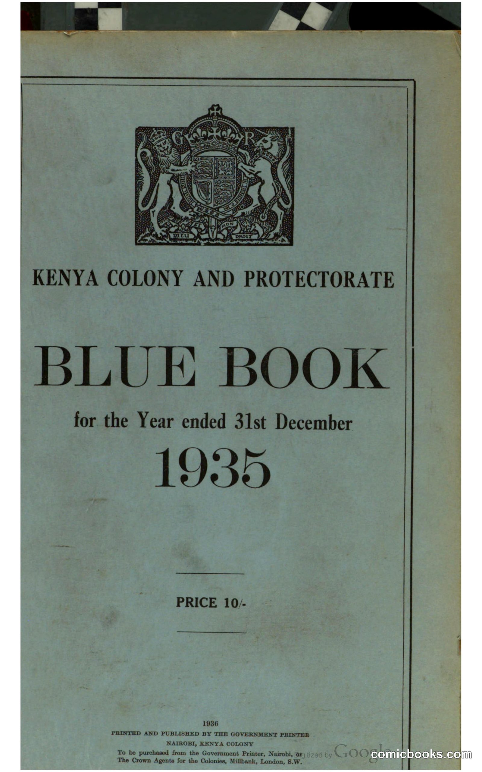 Kenya Colony and Protectorate Blue Book