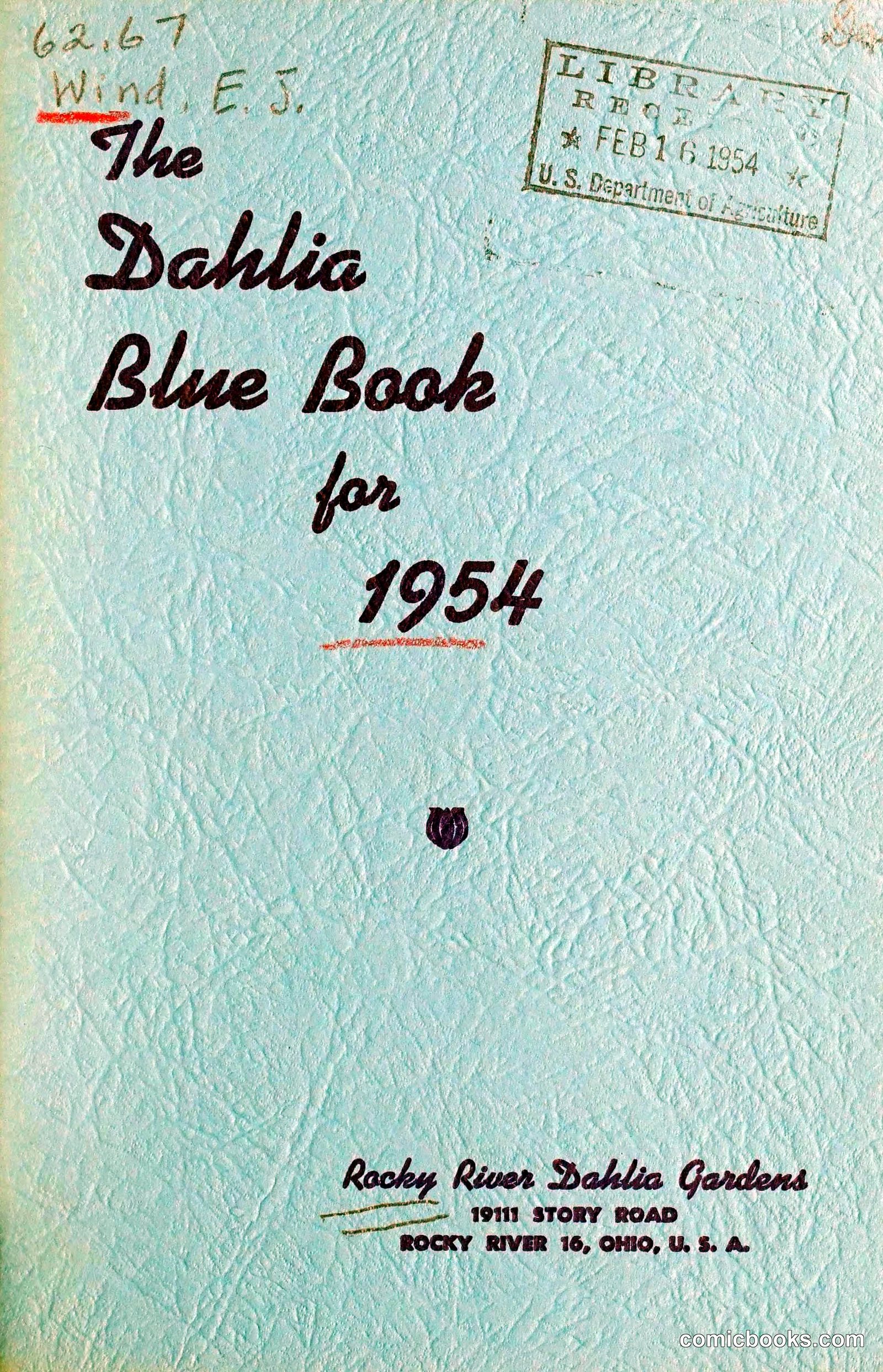 The Dahlia Blue Book for 1954