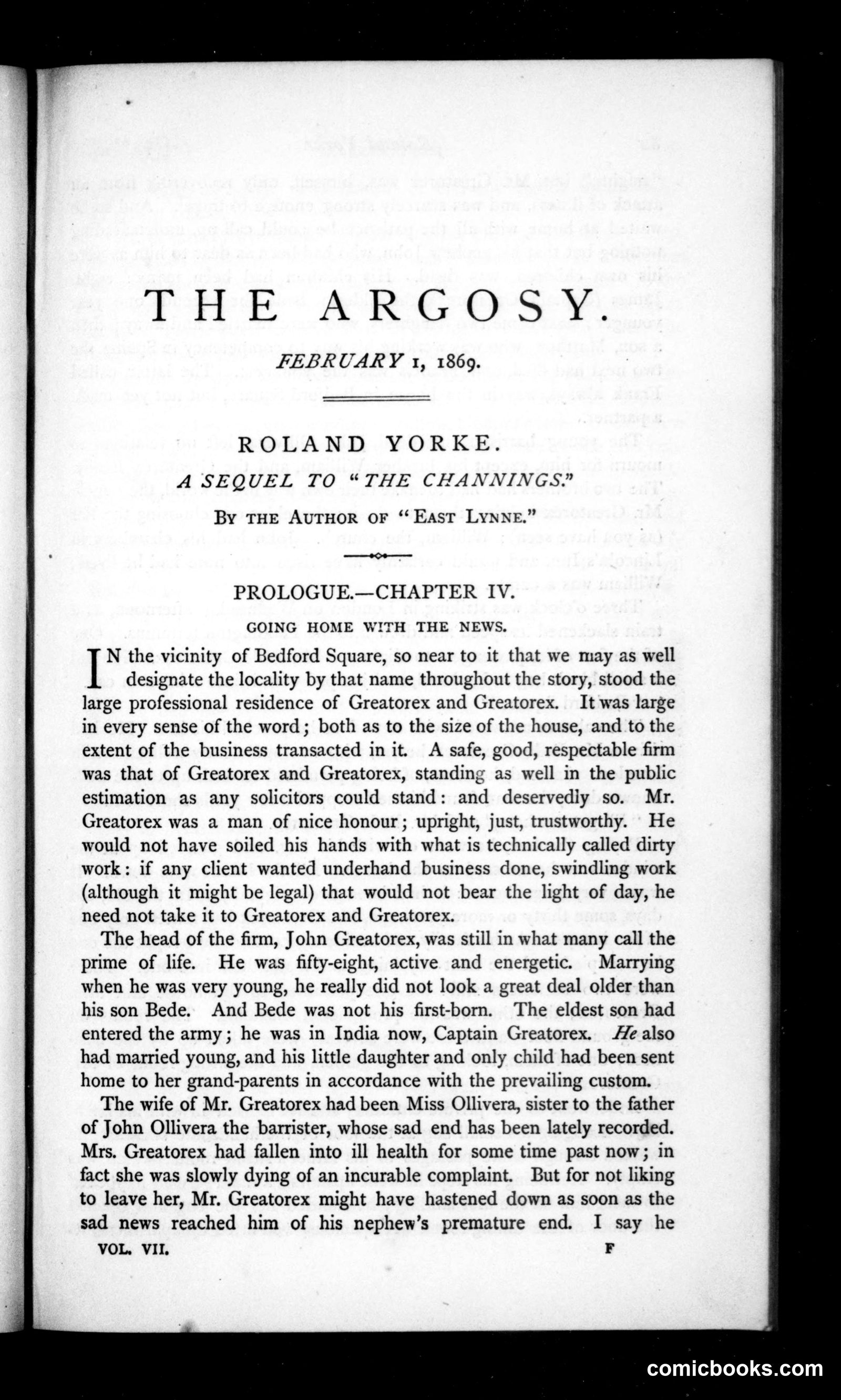 The Argosy, Vol. VII