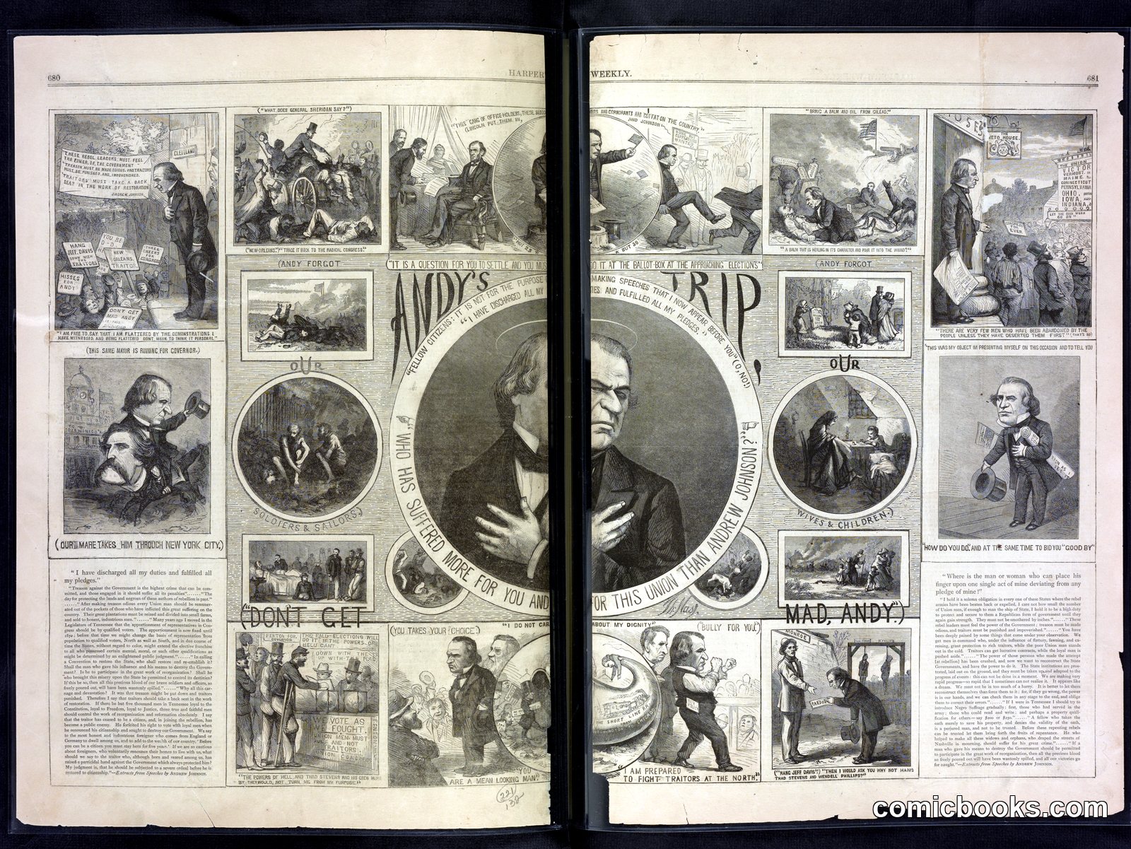 Andy's Trip: "Who Has Suffered More for You and for This Union Than Andrew Johnson?" by Nast, Thomas, 1840-1902, artist