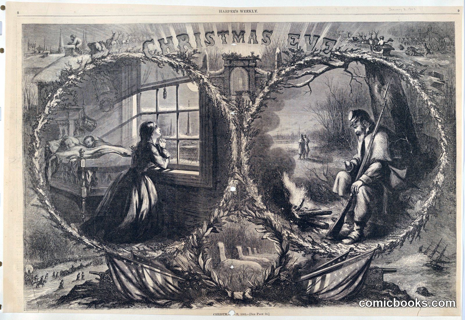 Christmas Eve, 1863 by Thomas Nast    /    Harper's Weekly