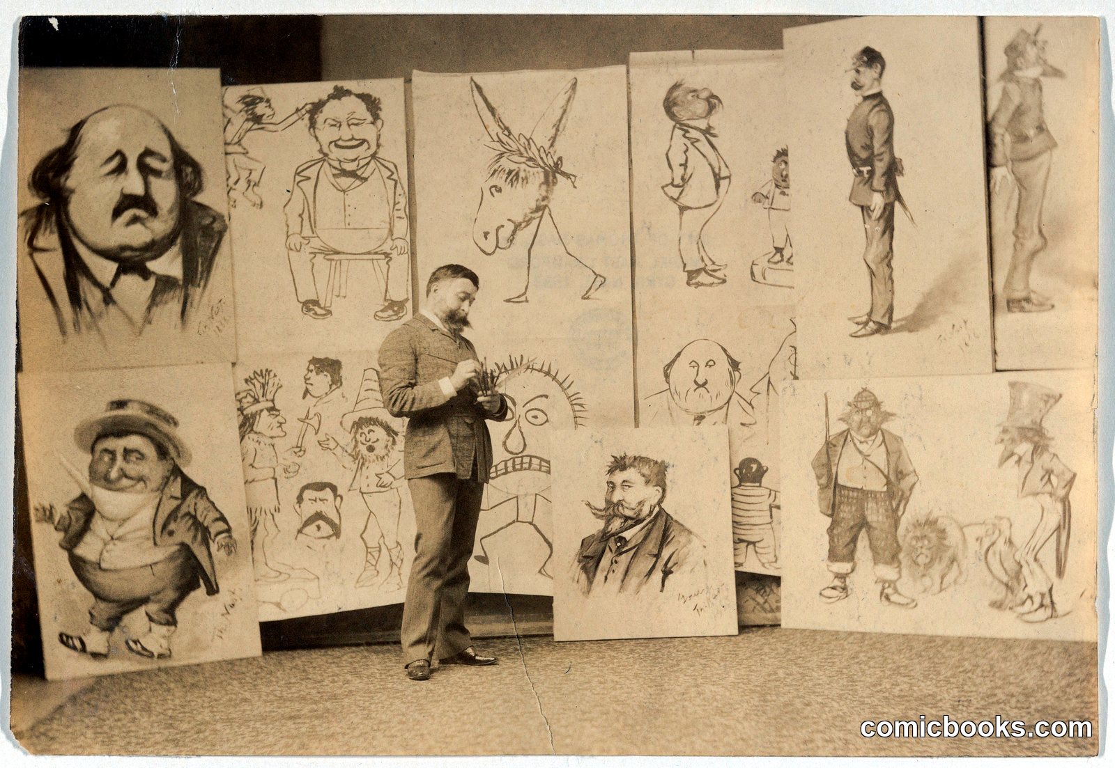 Thomas Nast Among His Caricatures by Thomas Nast