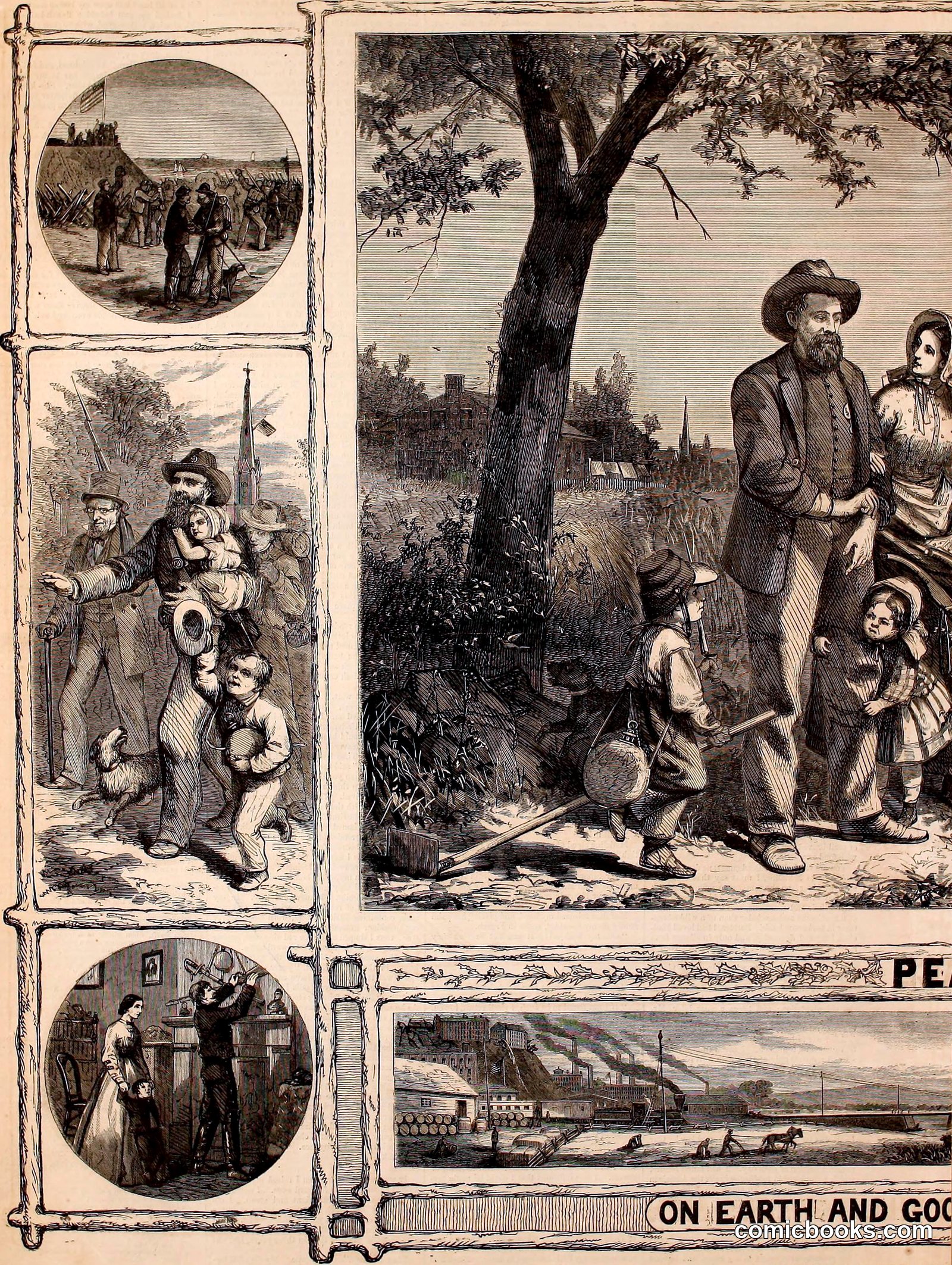 "Peace — Good Will Towards Men," Harper's Weekly, 1865 by Internet Archive Book Images