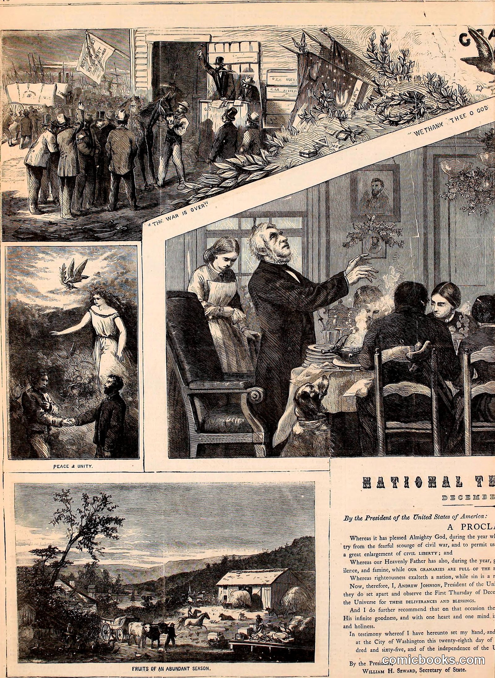 'The War Is Over': National Thanksgiving, December 1865 by Internet Archive Book Images