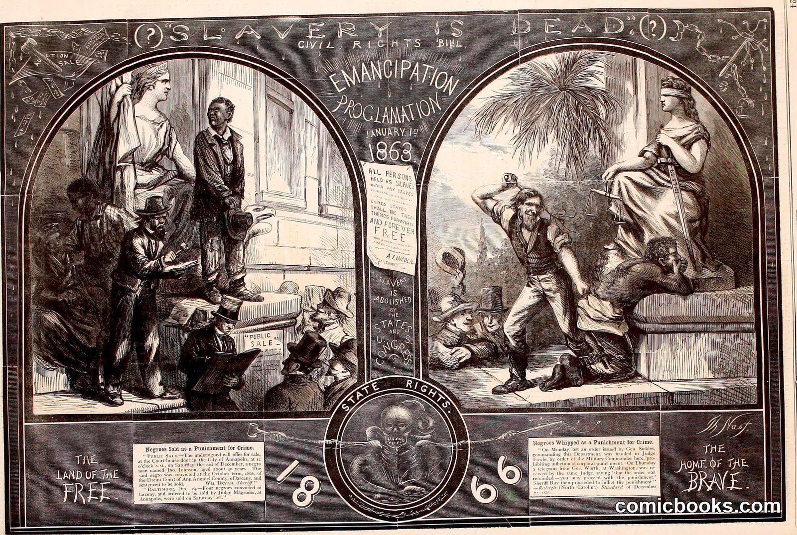 'Slavery Is Dead (?)' by Bonner, John, 1828-1899;
Curtis, George William, 1824-1892;
Alden, Henry Mills, 