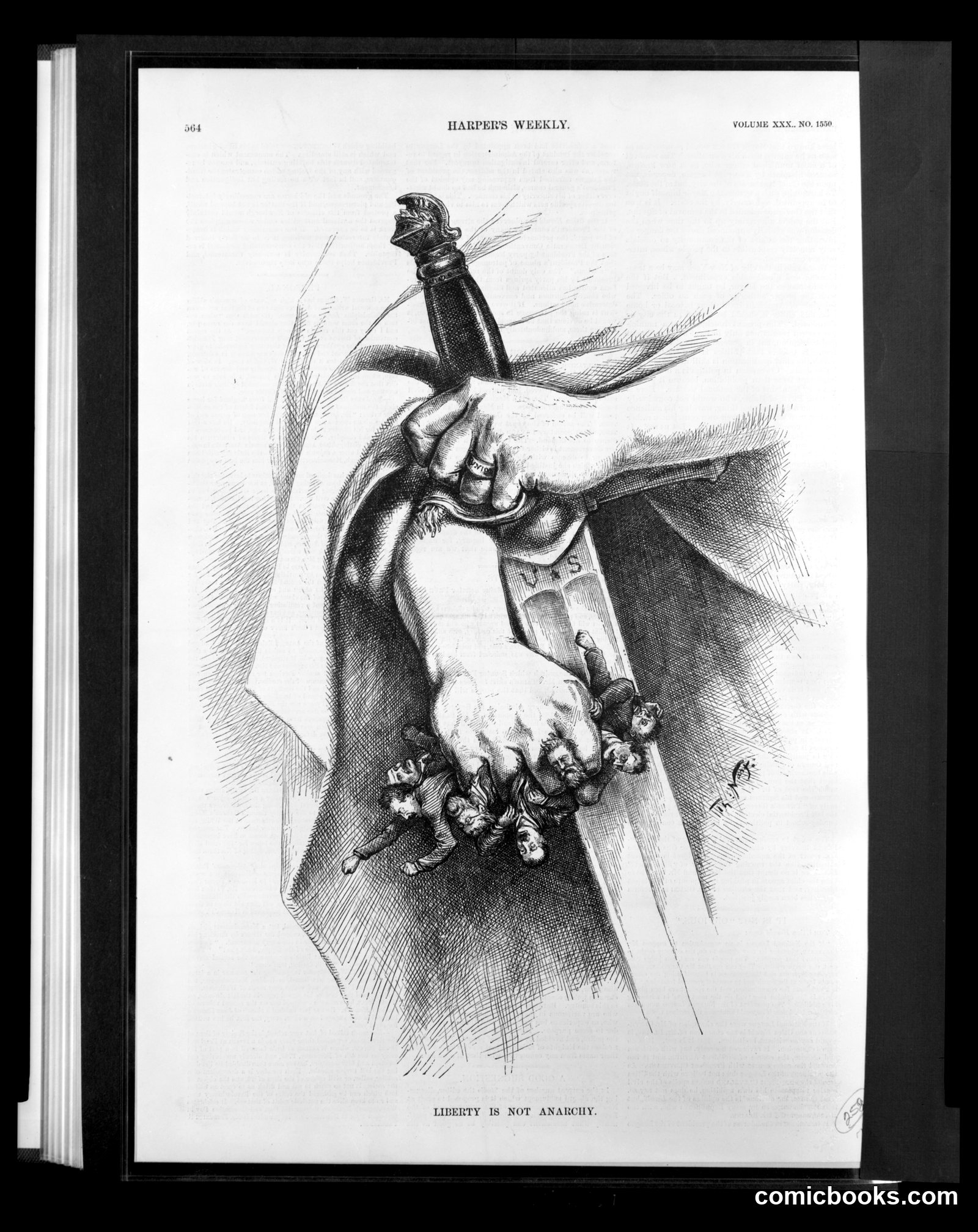Liberty Is Not Anarchy by Nast, Thomas, 1840-1902, artist