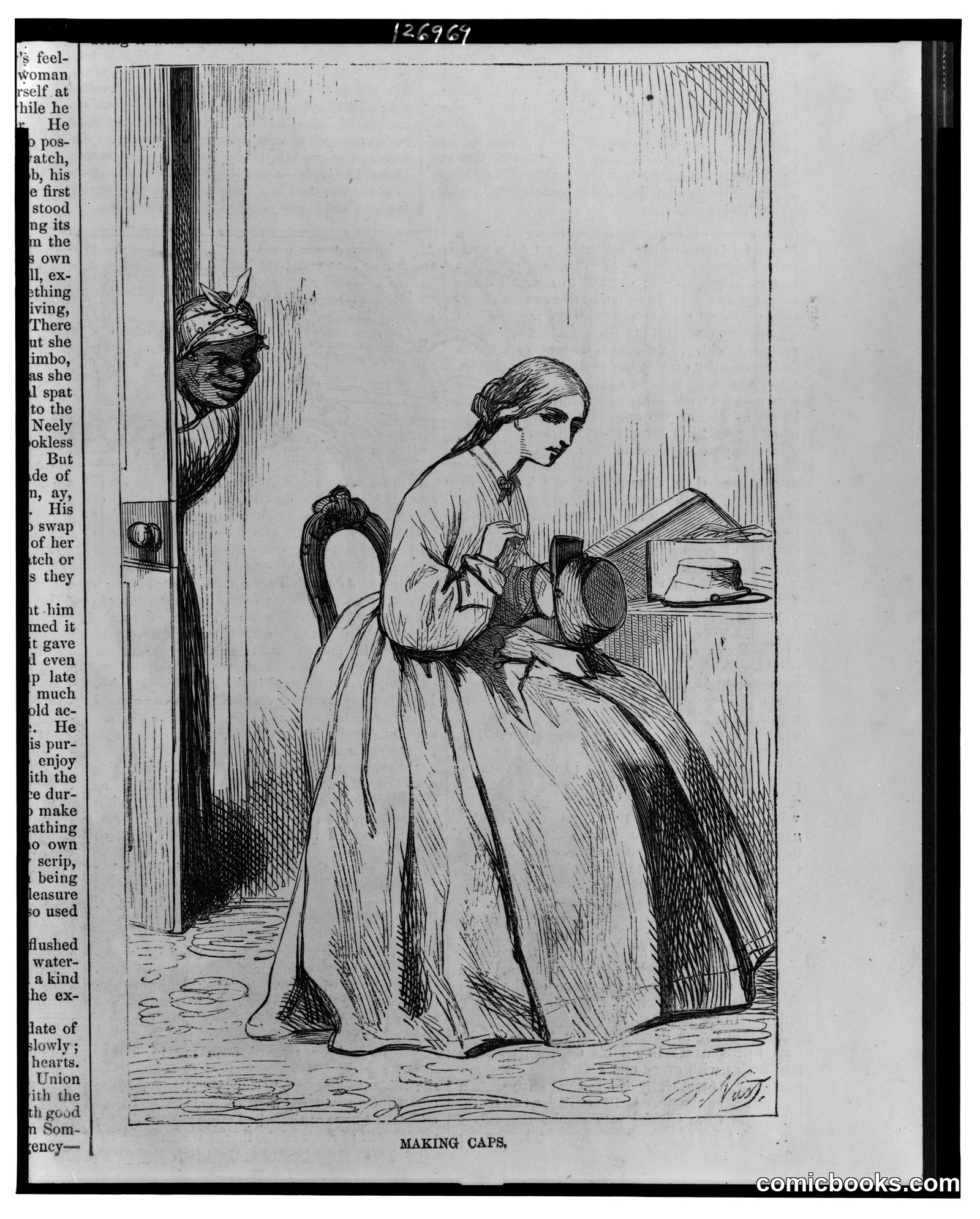 Making Caps by Nast, Thomas, 1840-1902, artist